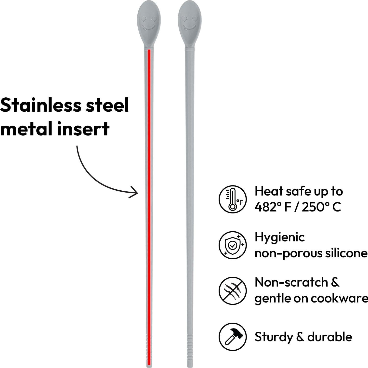 Palillos de Cocina de Silicona Carrotez 30.99 cm Gris Nube