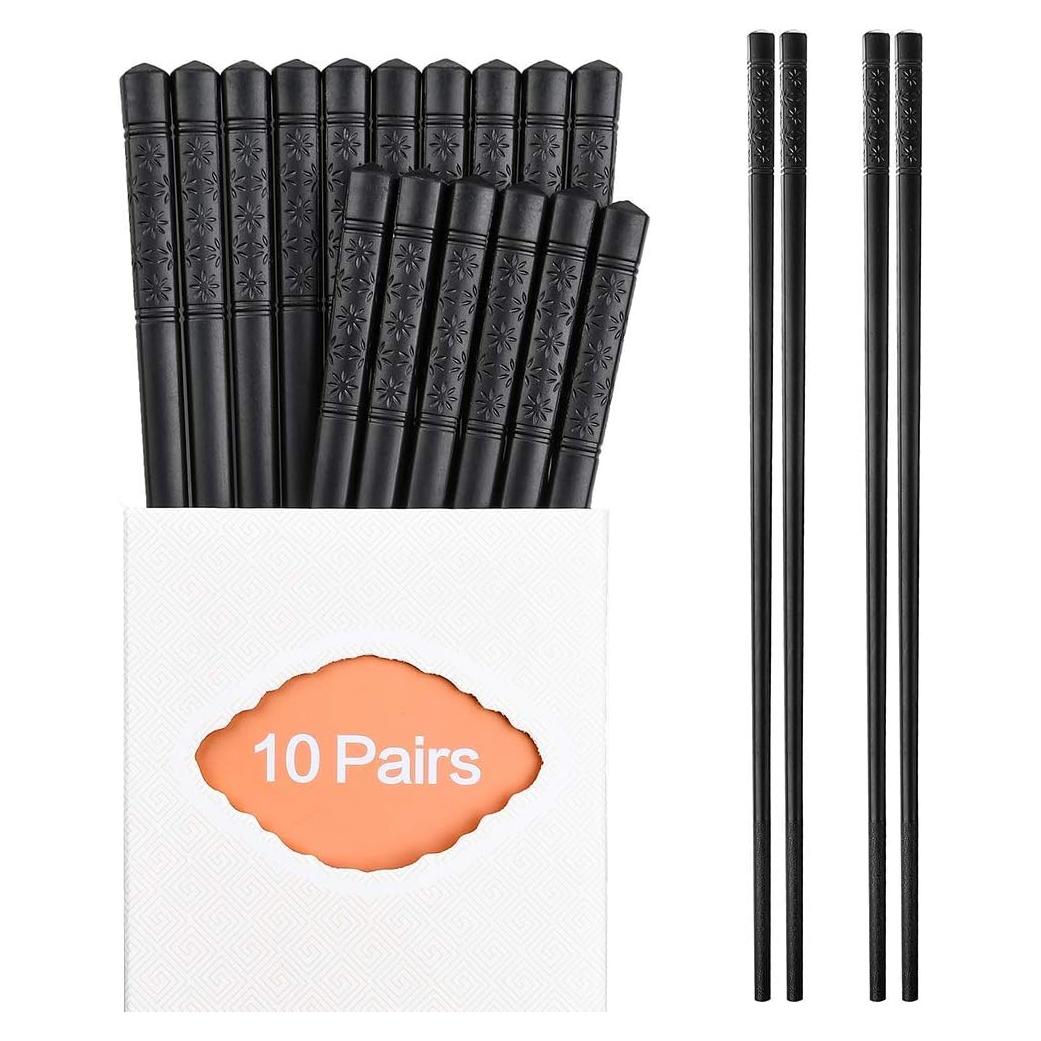 Juego de 10 Pares de Palillos de Fibra de Vidrio ONEHERE 24 cm