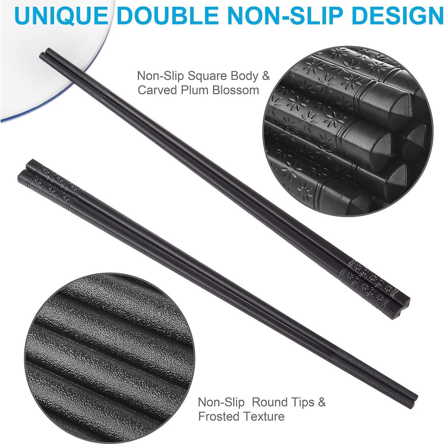 Juego de 10 Pares de Palillos de Fibra de Vidrio ONEHERE 24 cm