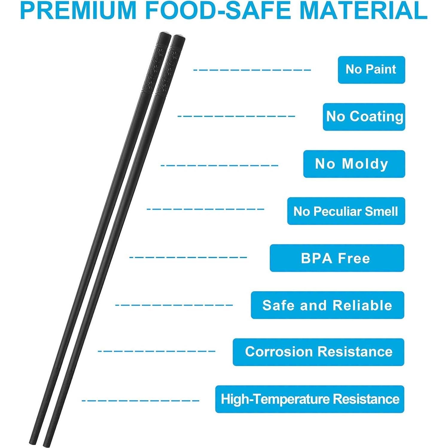 Juego de 10 Pares de Palillos de Fibra de Vidrio ONEHERE 24 cm
