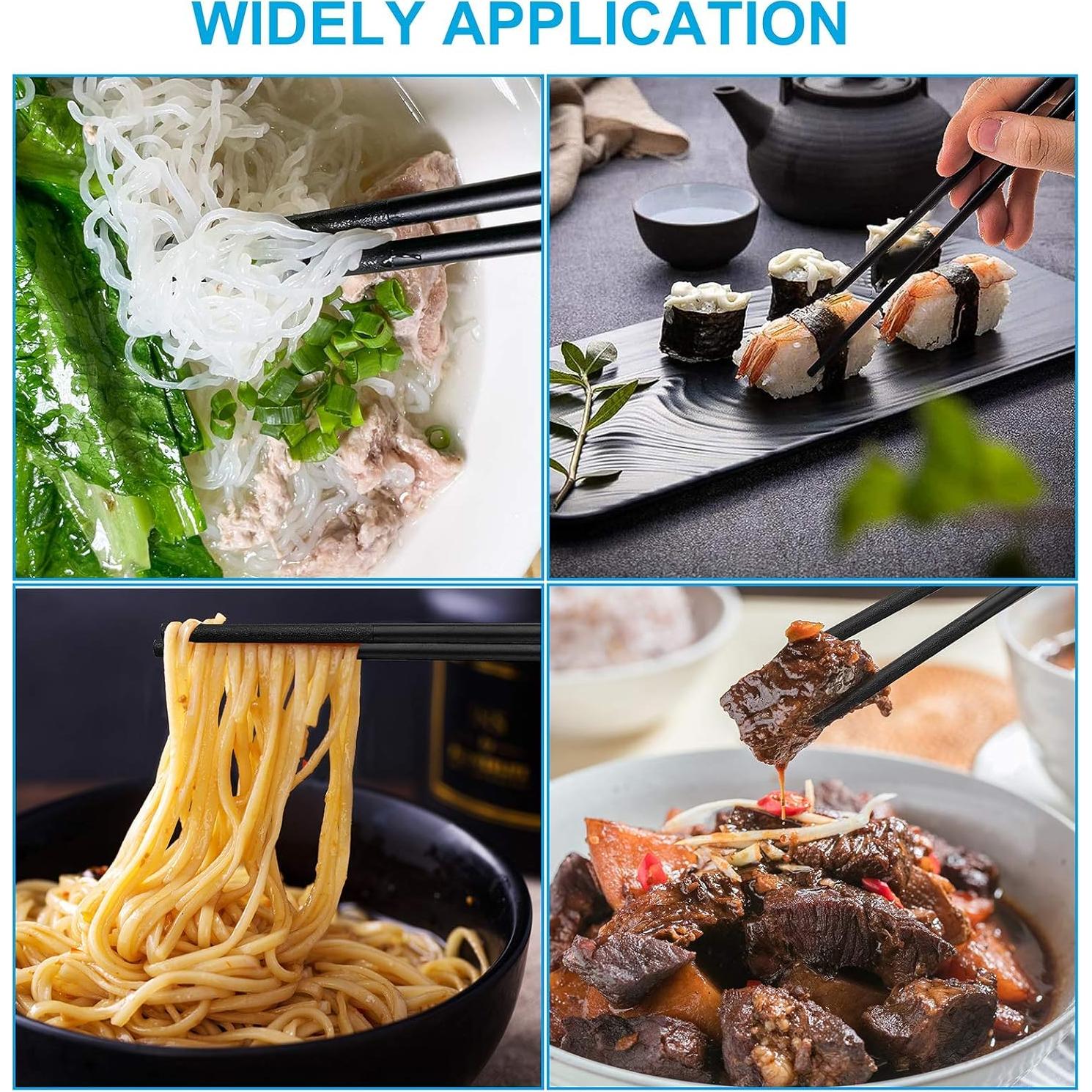 Juego de 10 Pares de Palillos de Fibra de Vidrio ONEHERE 24 cm