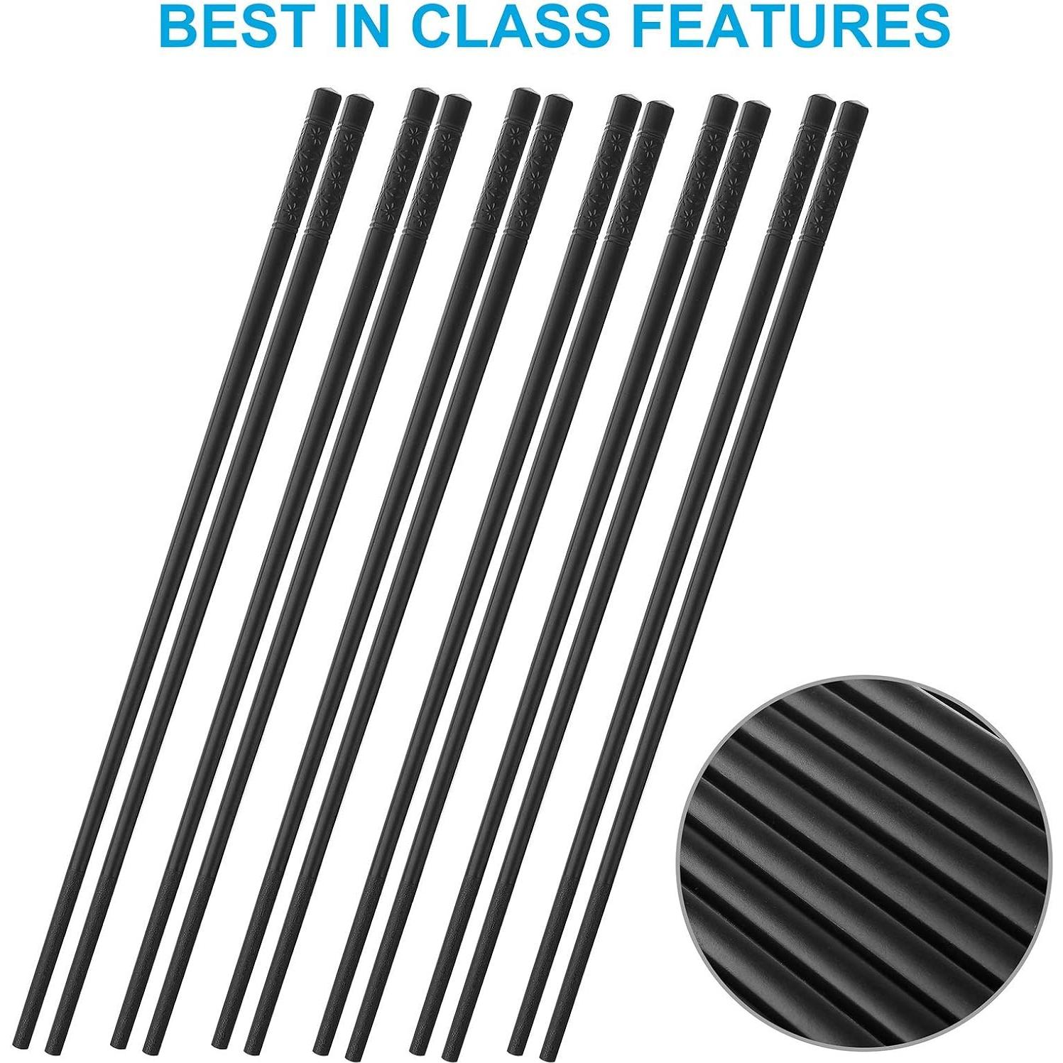 Juego de 10 Pares de Palillos de Fibra de Vidrio ONEHERE 24 cm