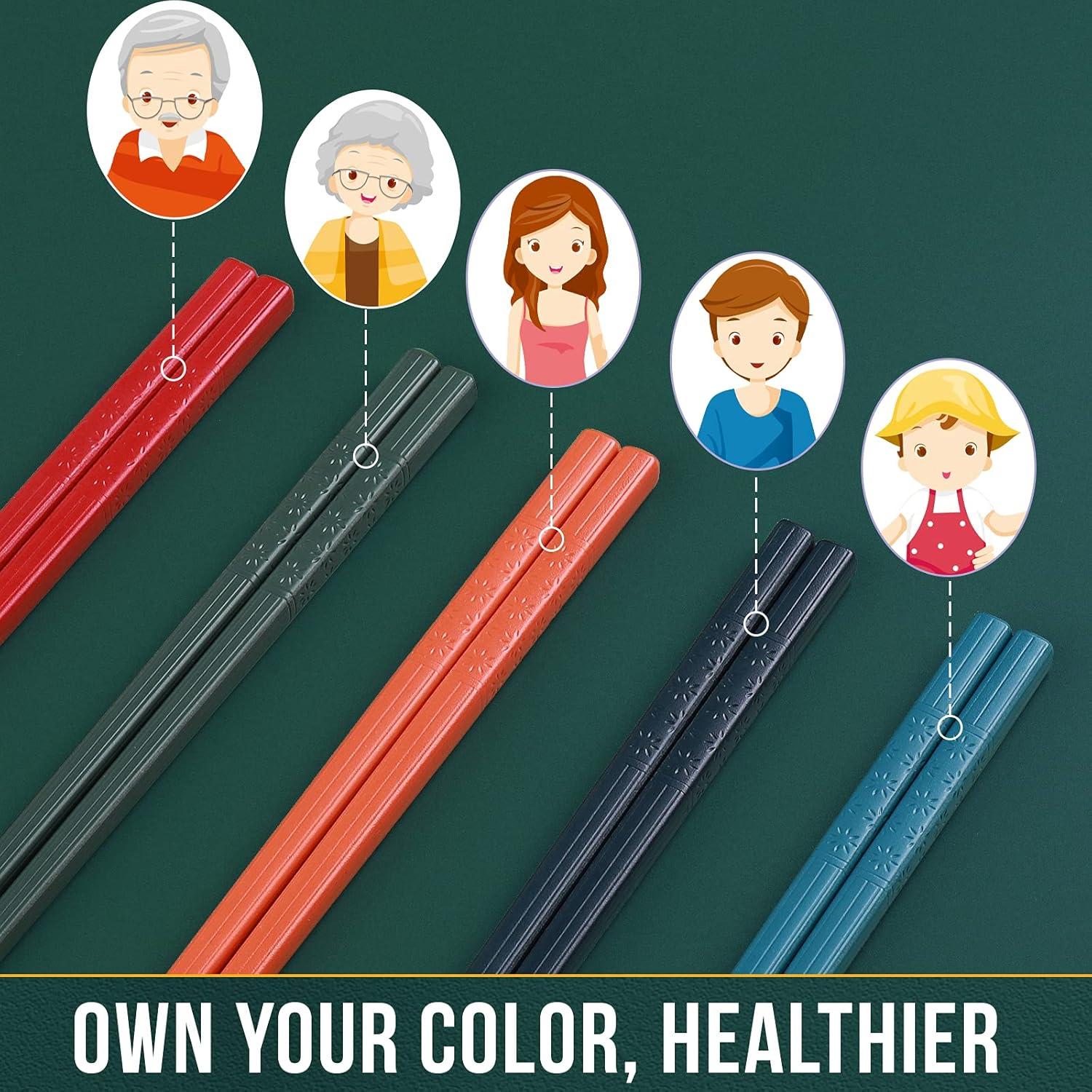 10 Pares de Palillos Reutilizables GLAMFIELDS Multicolor 24 cm