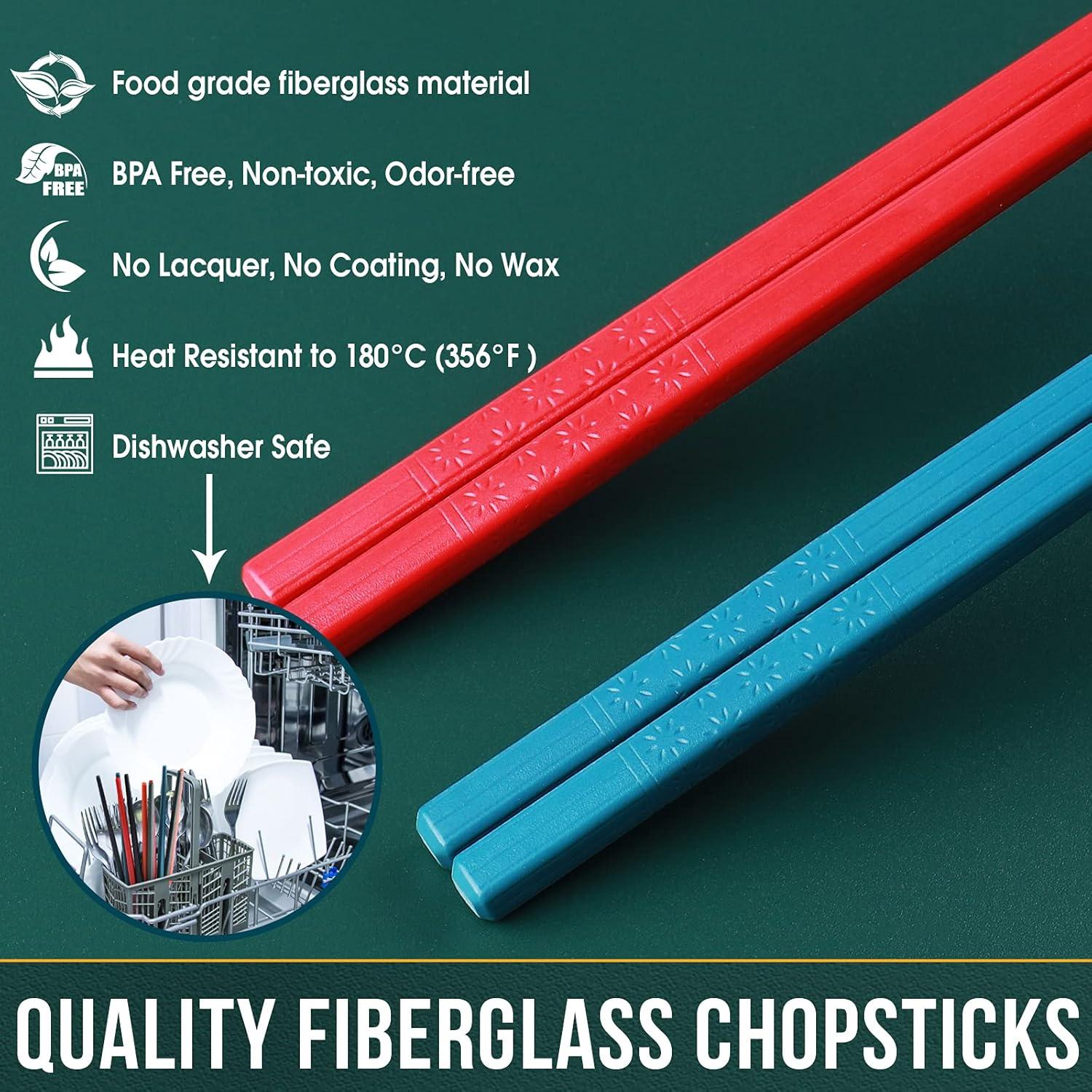 10 Pares de Palillos Reutilizables GLAMFIELDS Multicolor 24 cm