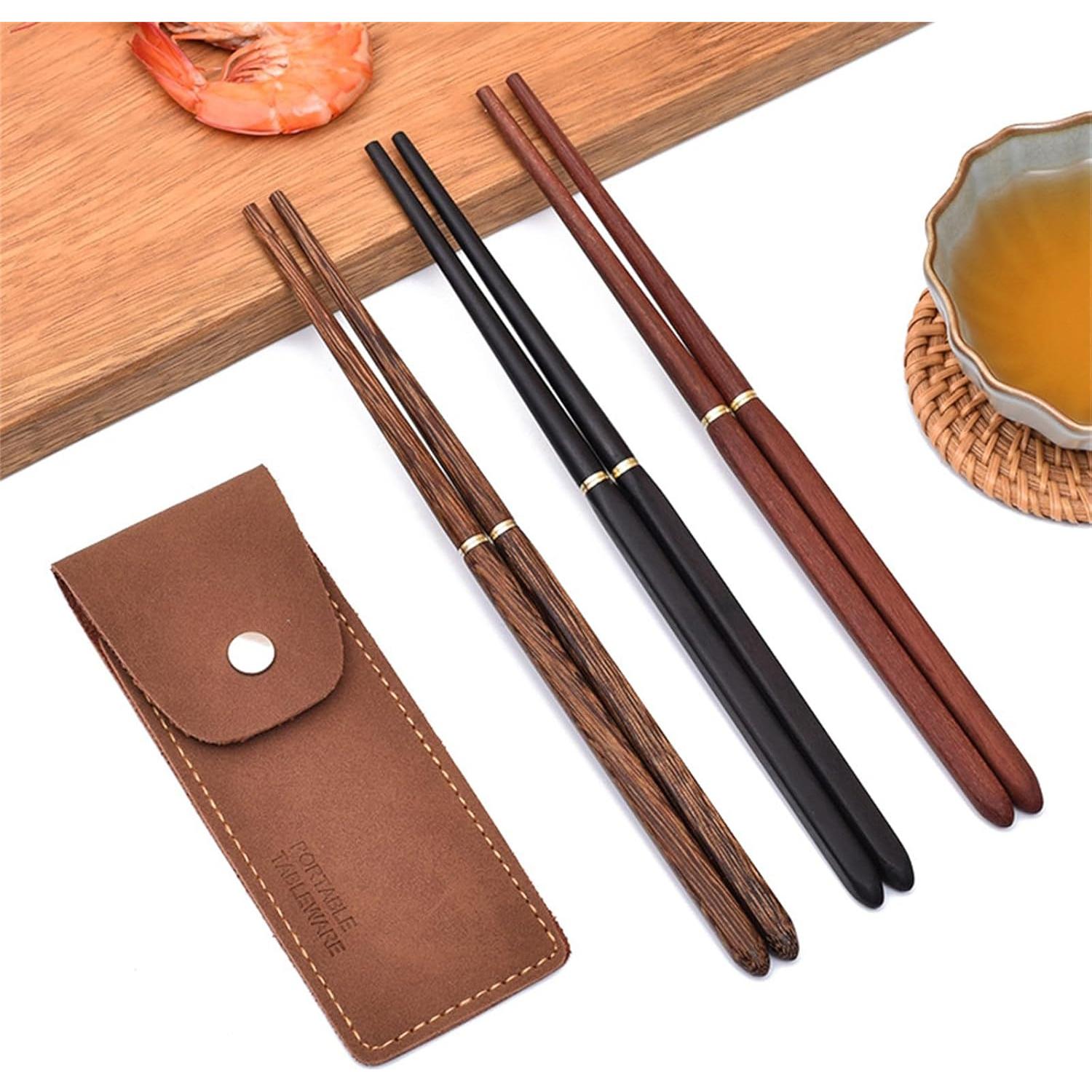 Palillos Plegables de Madera HwdjiSW 21.8cm con Estuche