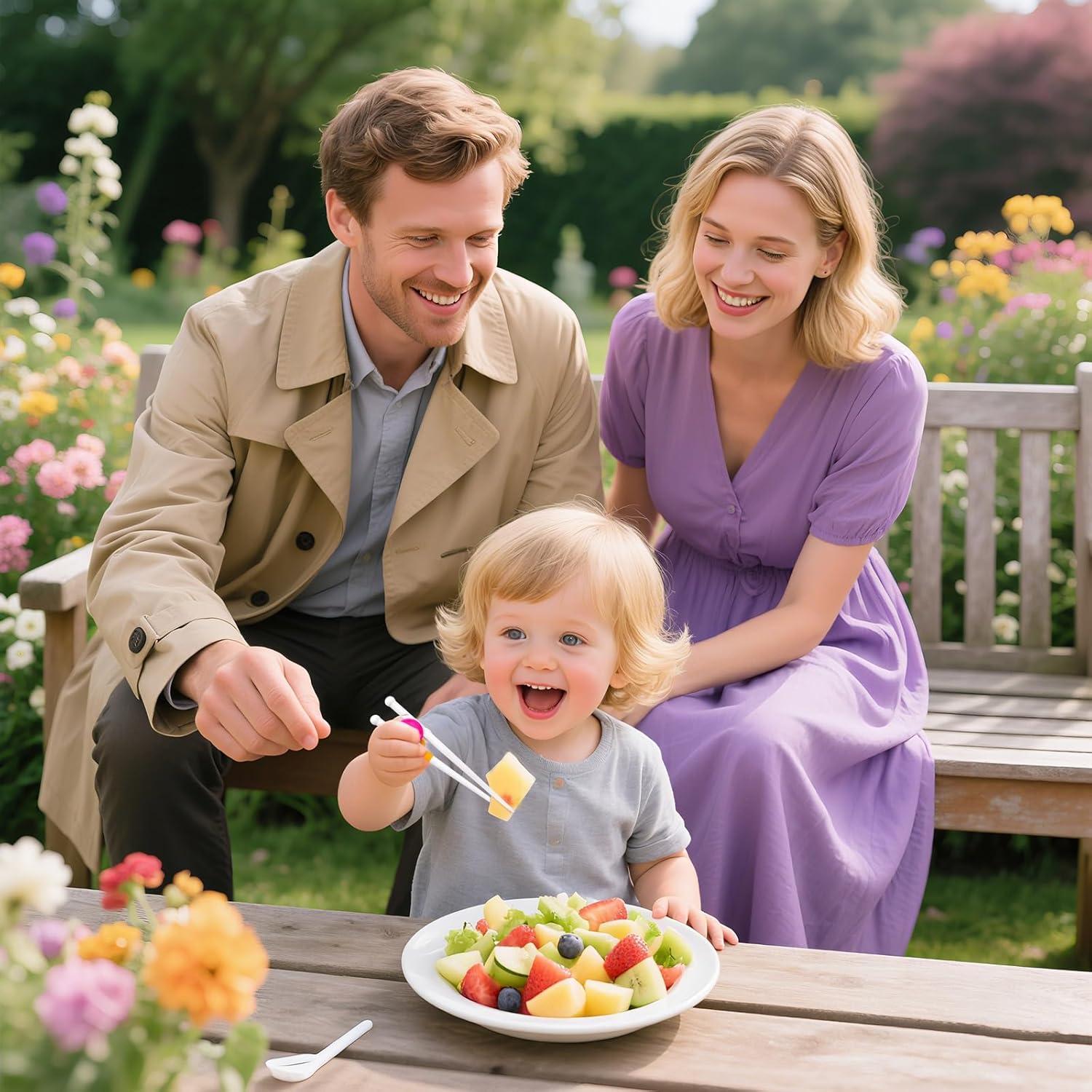 Palillos de Entrenamiento para Niños 2 Pares ABS Antideslizantes