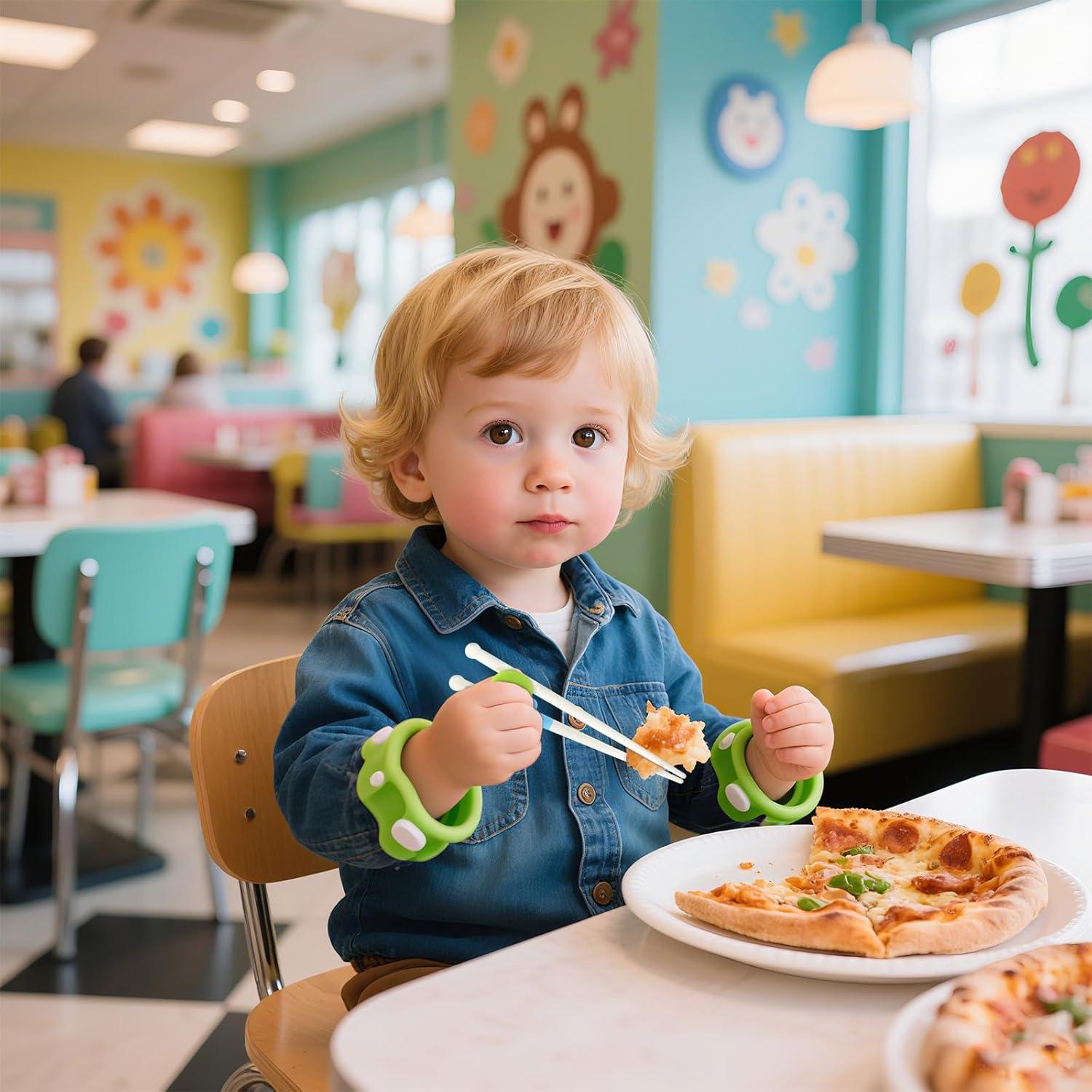 Palillos de Entrenamiento para Niños 2 Pares ABS Antideslizantes