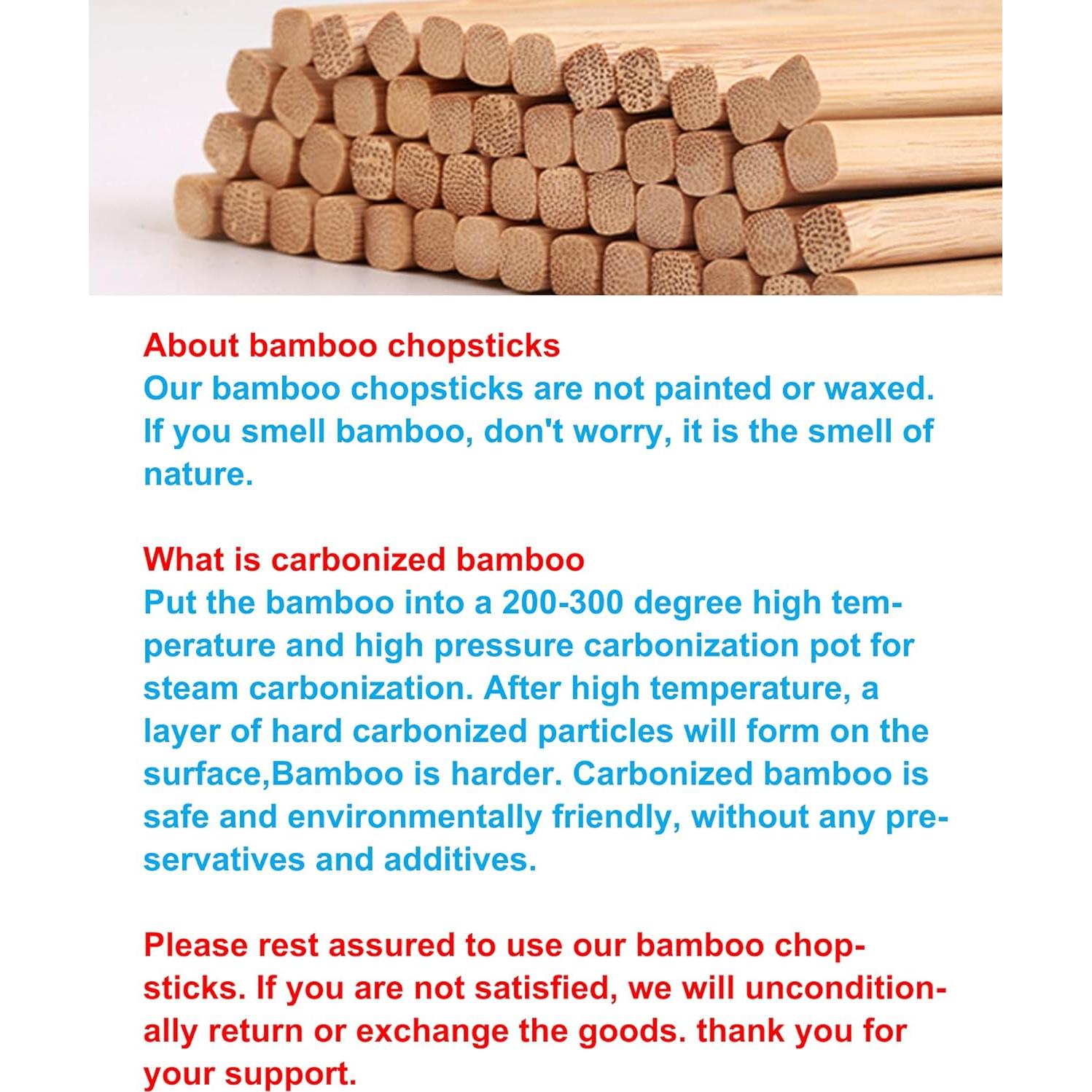 5 Pares de Palillos de Bambú Reutilizables YUNDUOJIA 25 cm