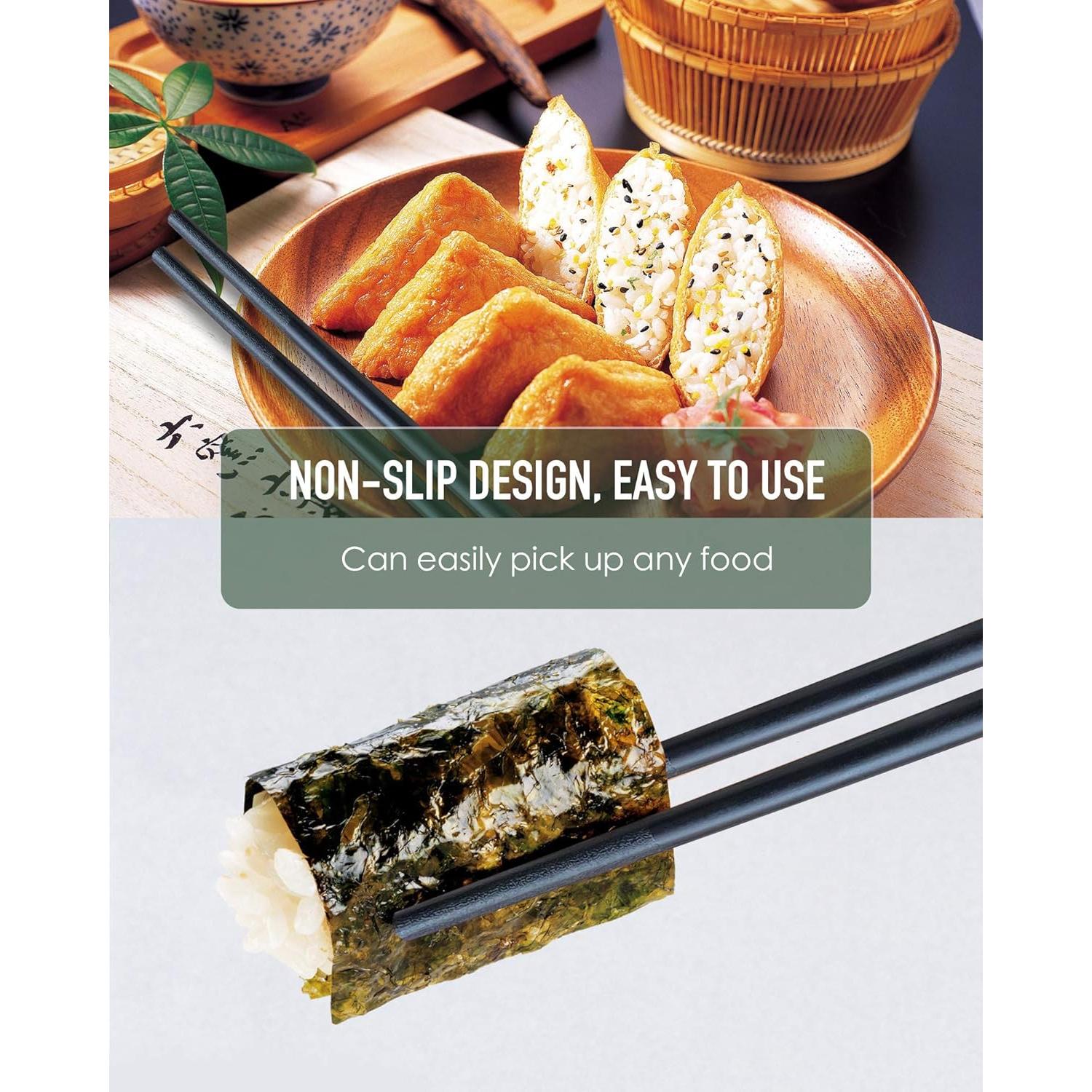 Palillos reutilizables de fibra de vidrio YUNDUOJIA 24 cm