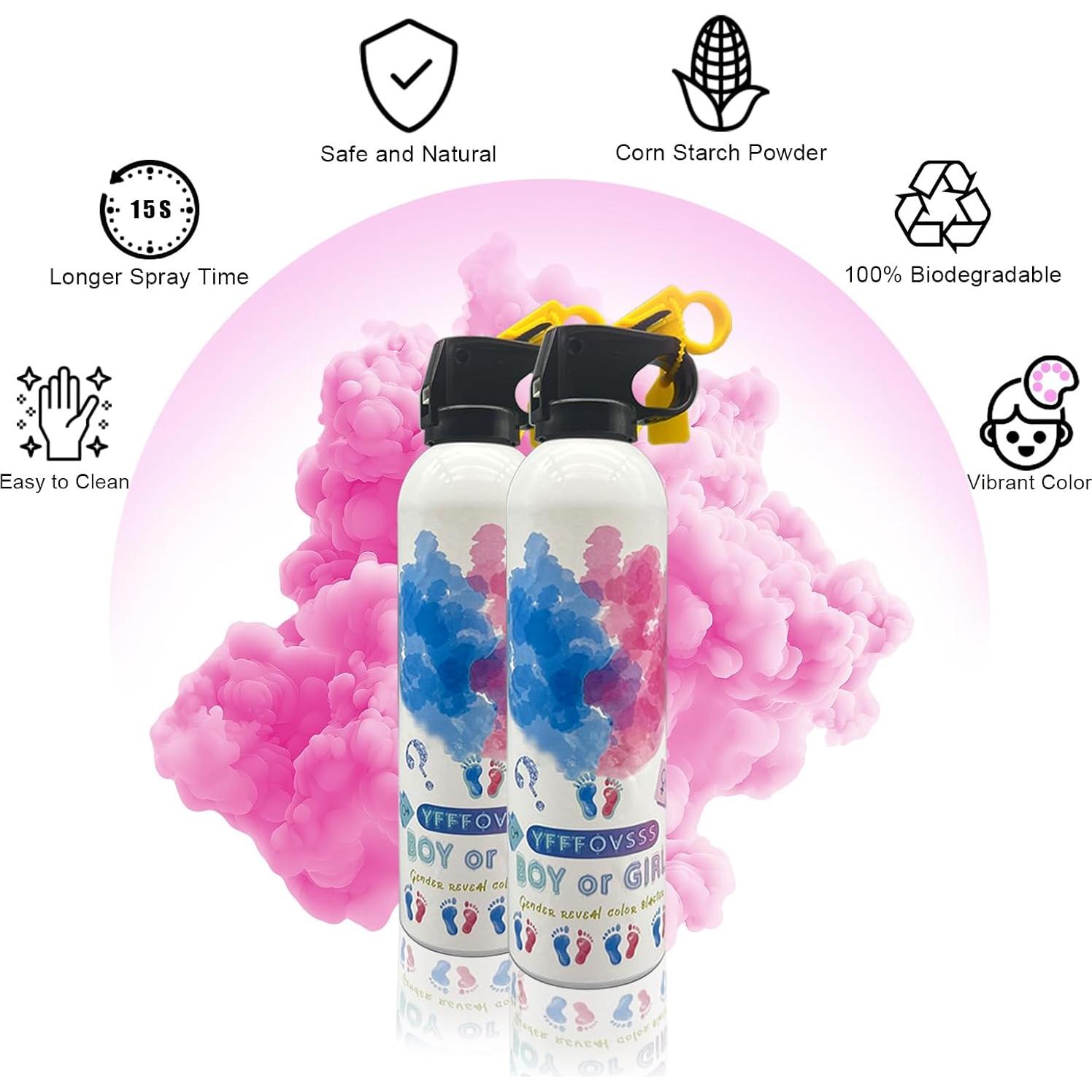 Extintor Revelación de Género YFFFOVSSS Rosa Grande 2 Paquetes