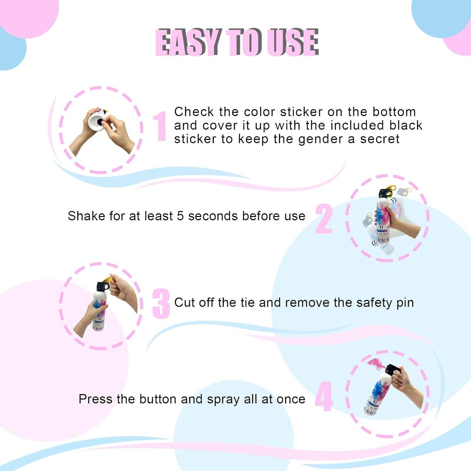 Extintor Revelación de Género YFFFOVSSS Rosa Grande 2 Paquetes