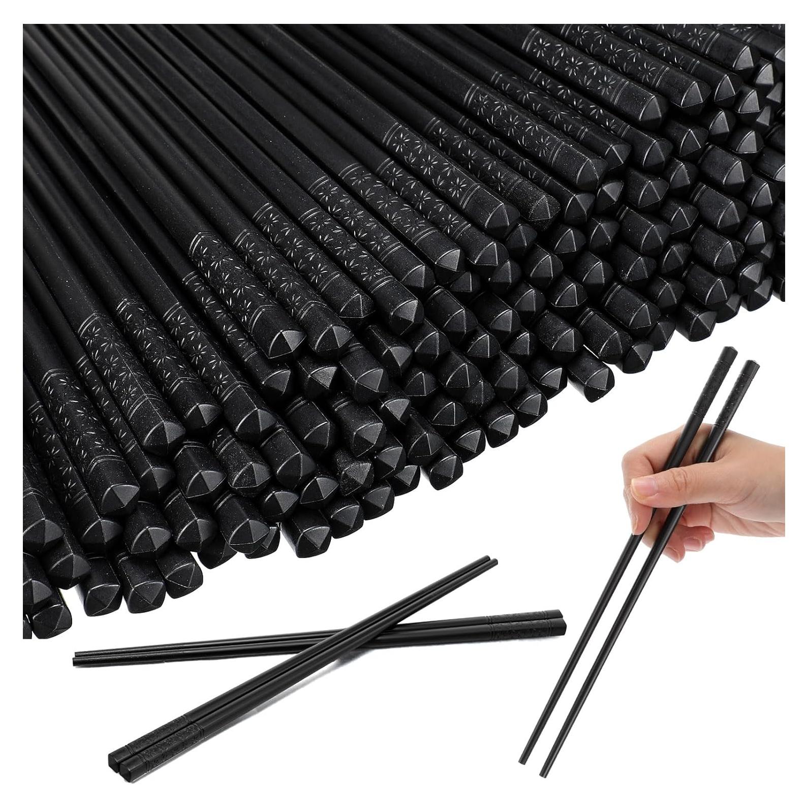 200 Pares Palillos Reutilizables Dandat 24,13 cm Negros