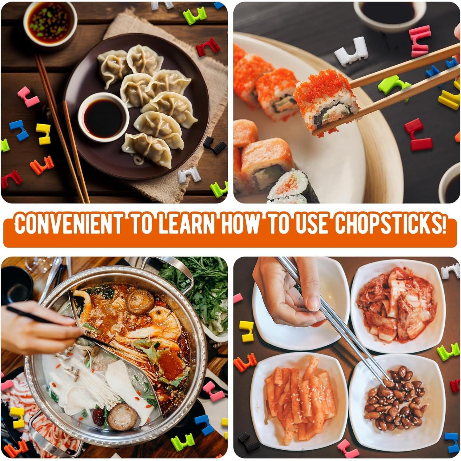 200 Ayudantes de Palillos Reutilizables Suttmin Multicolor