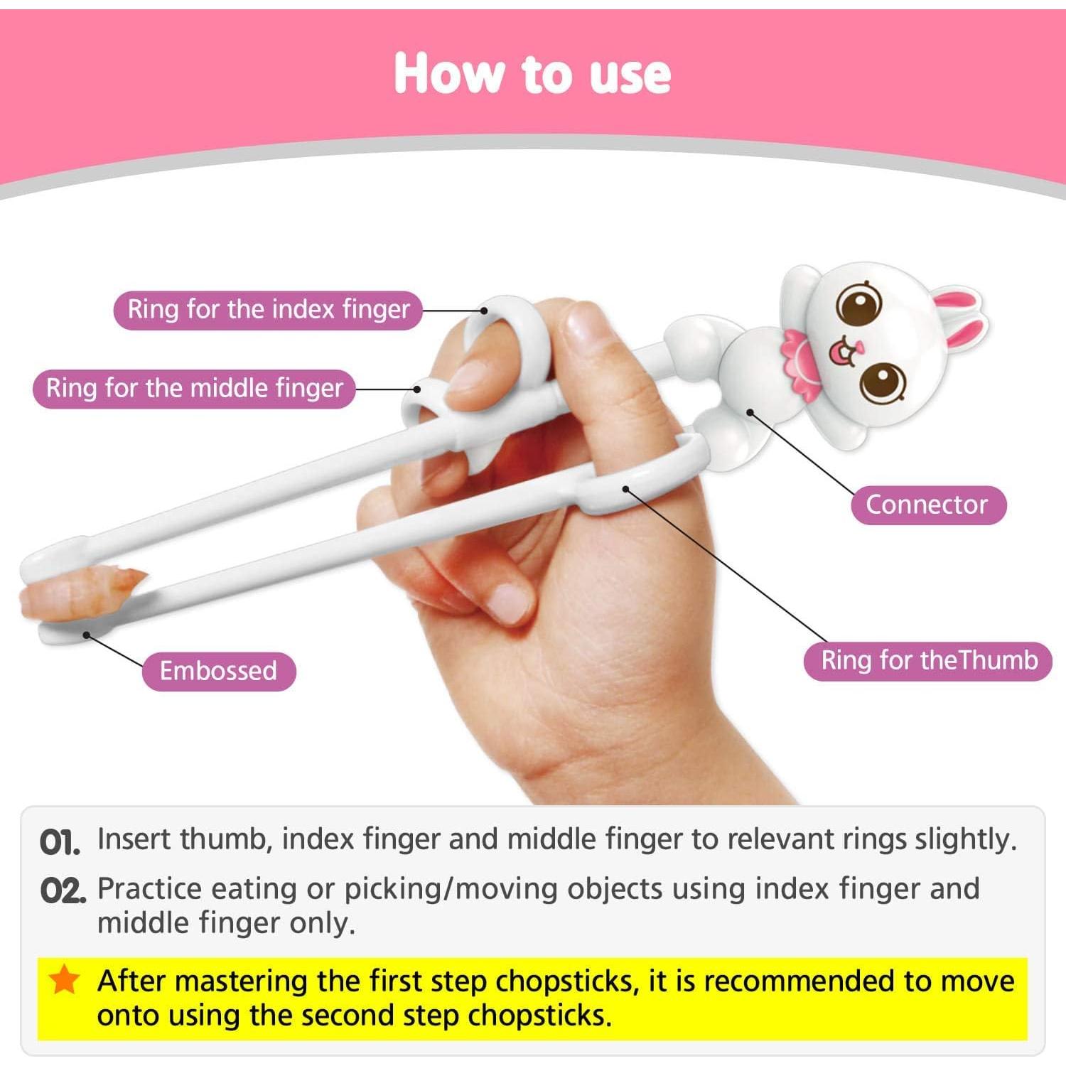 Palillos de Entrenamiento Conejito Blanco Edison 18 cm