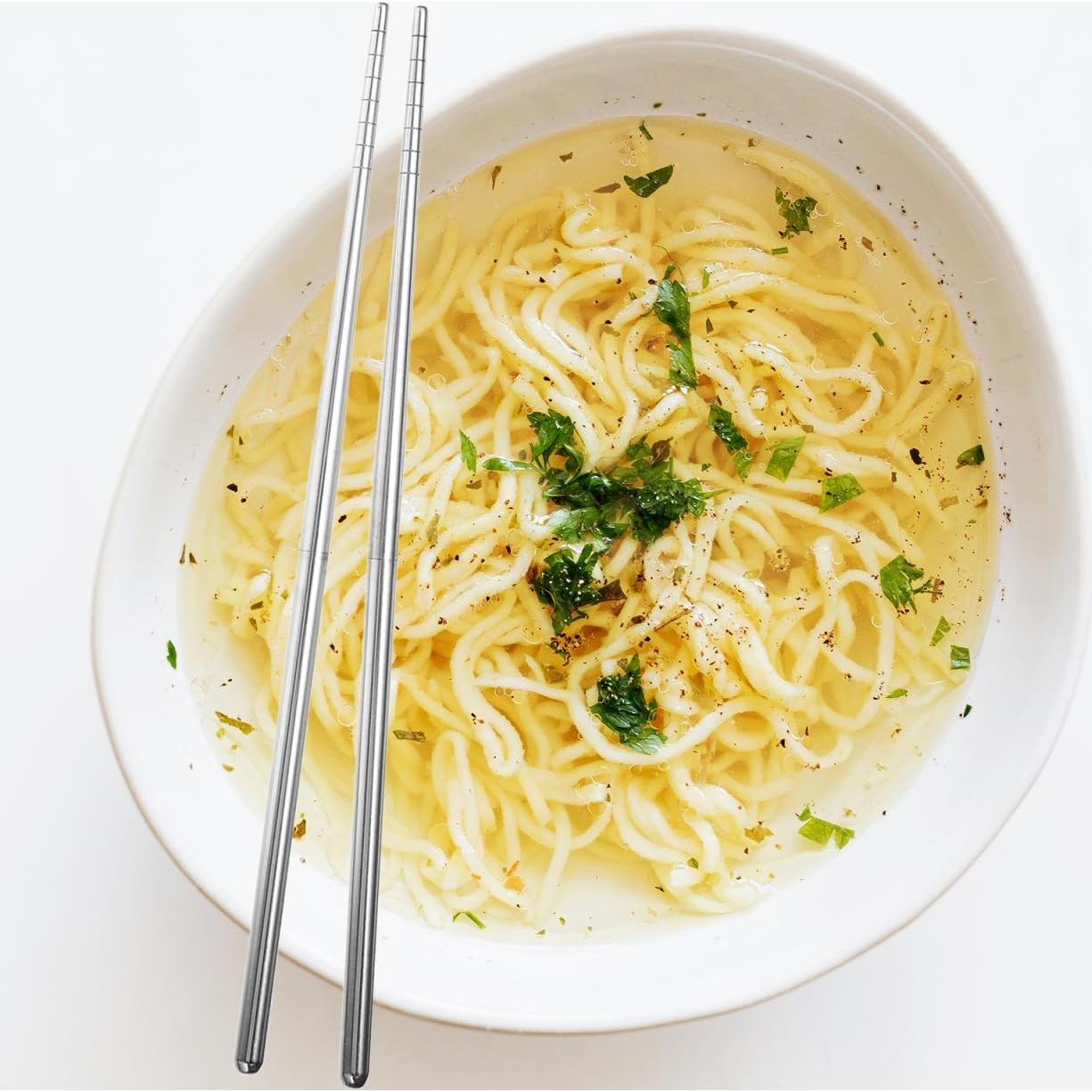 Set de Palillos Plegables Healifty Acero Inoxidable 22cm