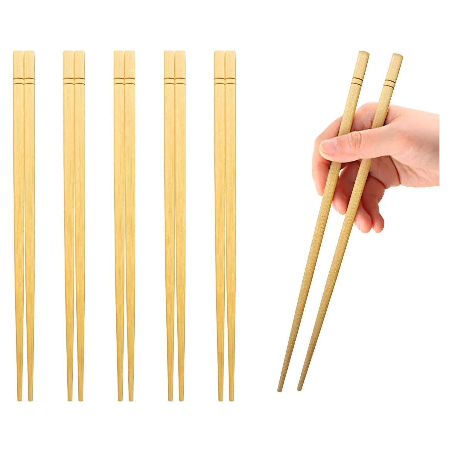 Palillos Reutilizables de Bambú HOPELF 24.13 cm 5 Pares