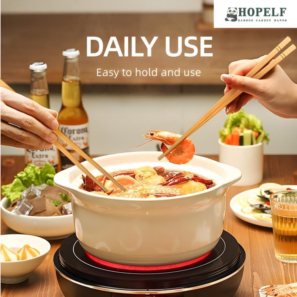 Palillos Reutilizables de Bambú HOPELF 24.13 cm 5 Pares