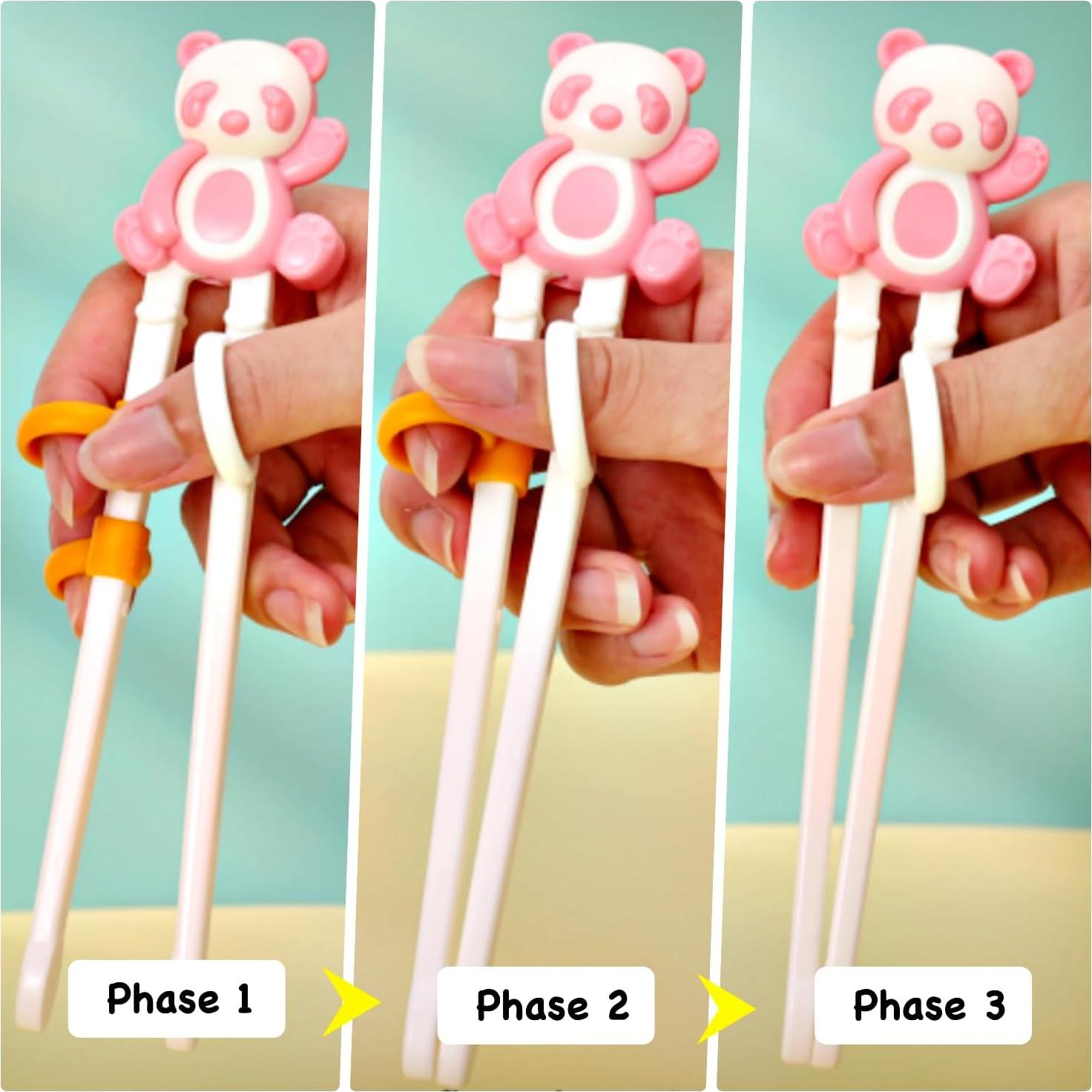 Juego de Palillos Panda para Niños ChaLeeMoo 3 Piezas