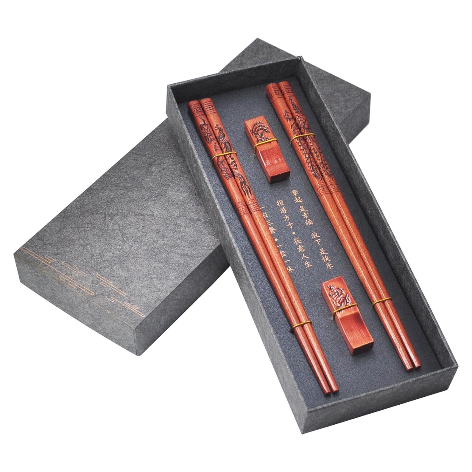 Juego de Palillos de Madera Reutilizables Kenpal Dragón y Fénix