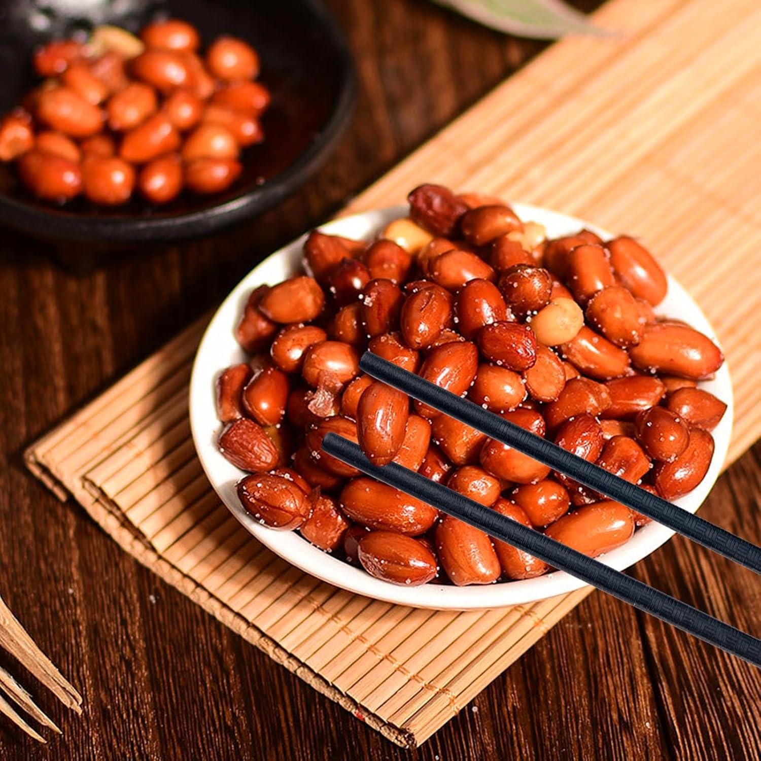 10 Pares de Palillos Reutilizables LNAUJS 23,6 cm Antideslizantes