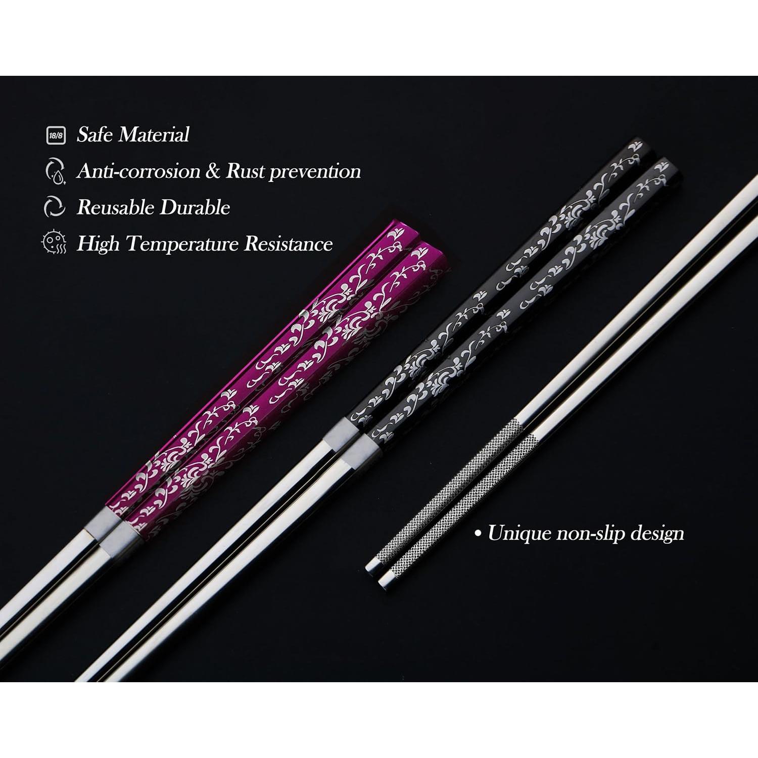 Palillos de Acero Inoxidable HMM 23.5 cm Antideslizantes 2P