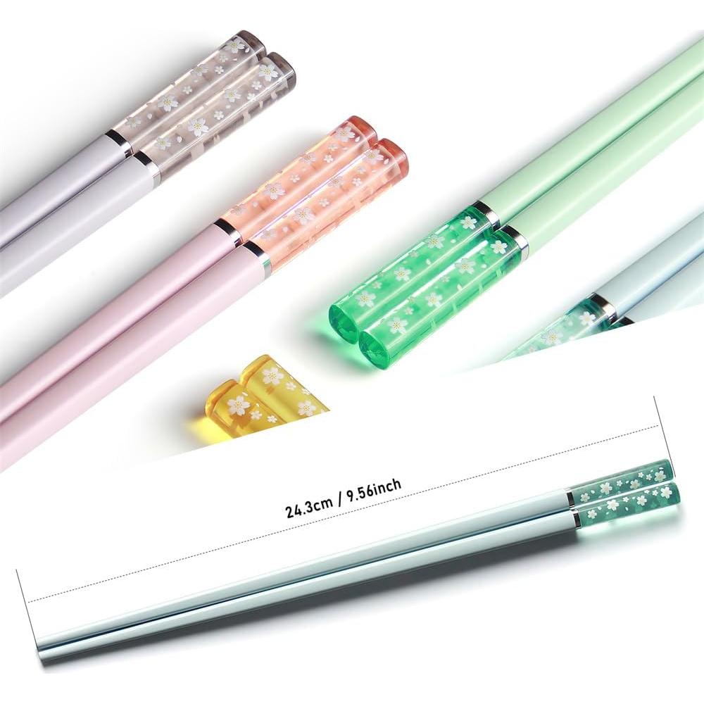 Palillos Reutilizables AYFDISHS 24 cm Antideslizantes Multicolor