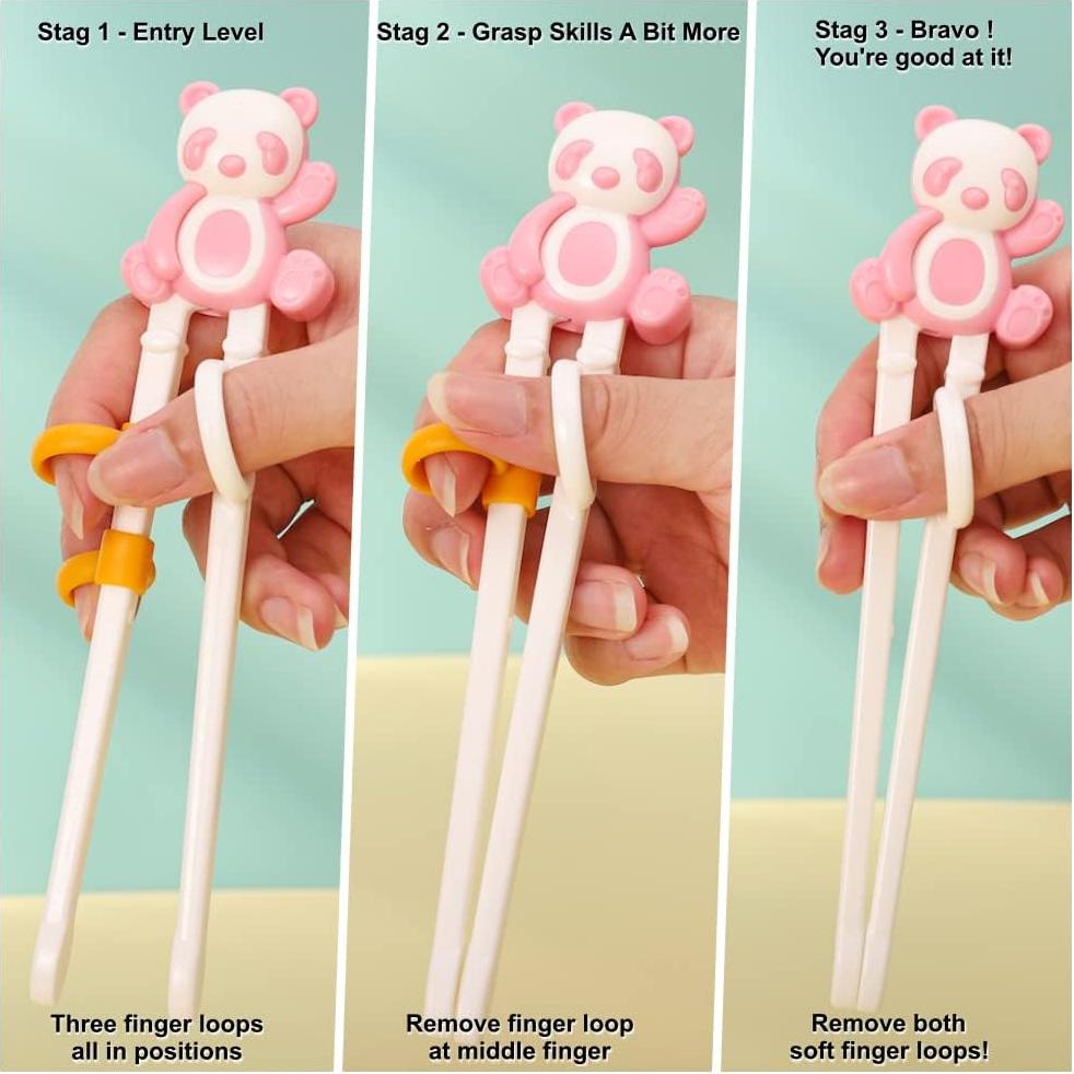 Palillos de Entrenamiento Jawbush Panda para Niños - 3 Pares