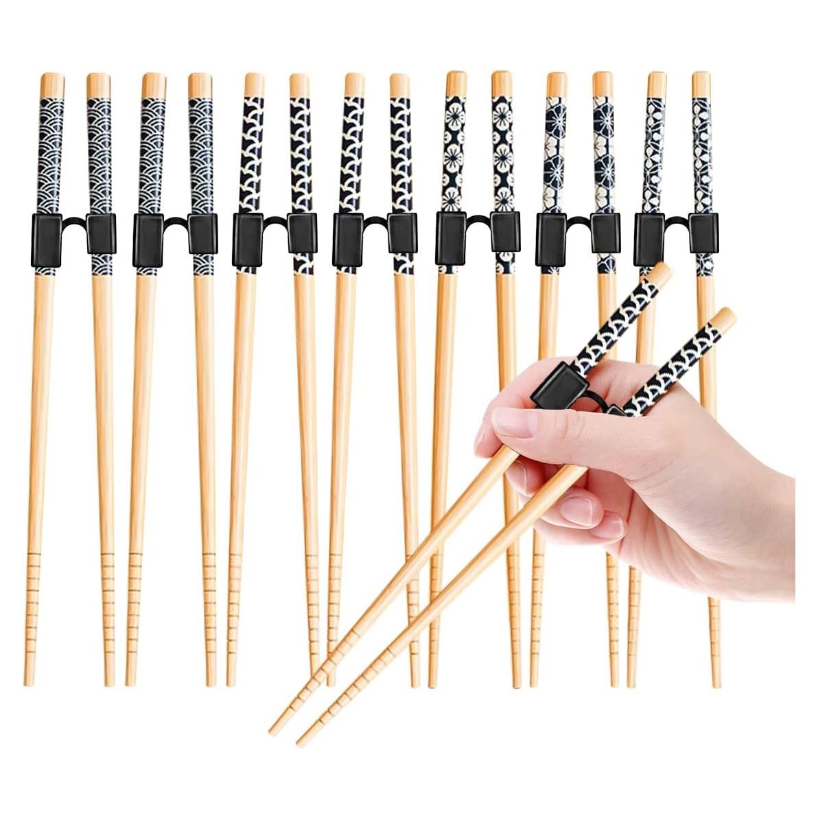 Set 7 Palillos Reutilizables Bambú LYART 22.5 cm Antideslizantes