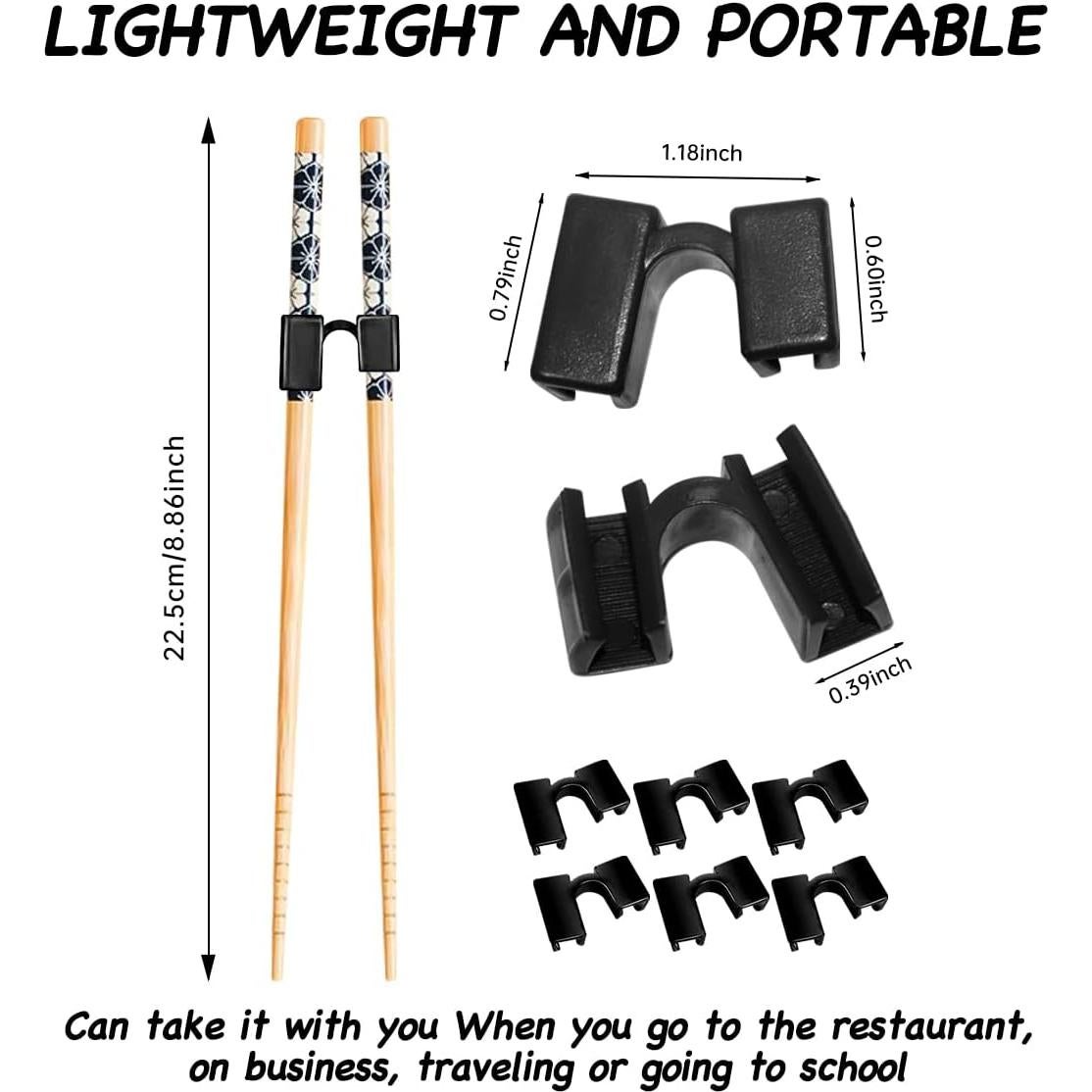 Set 7 Palillos Reutilizables Bambú LYART 22.5 cm Antideslizantes