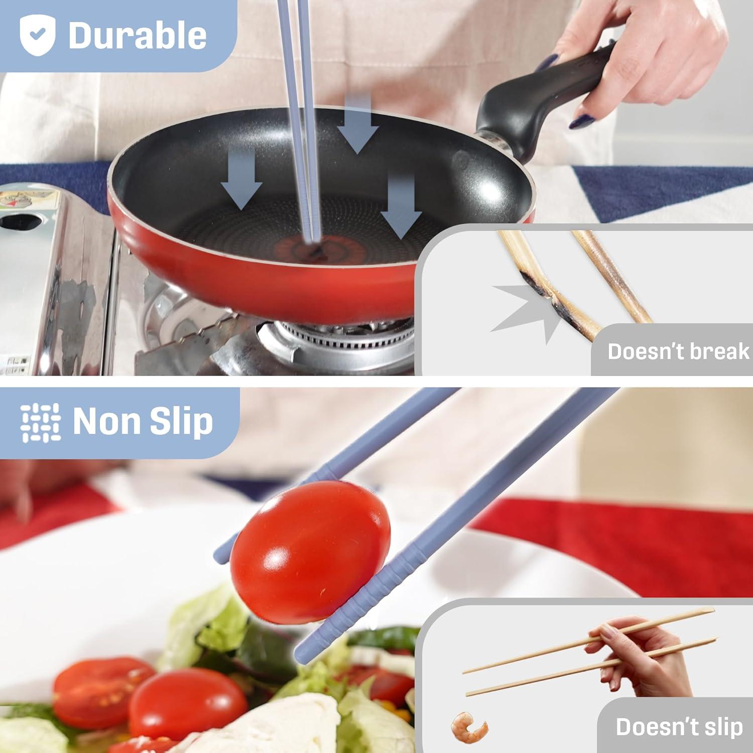 Palillos de Silicona Reutilizables Koryo 30,5 cm Juego 3 Colores