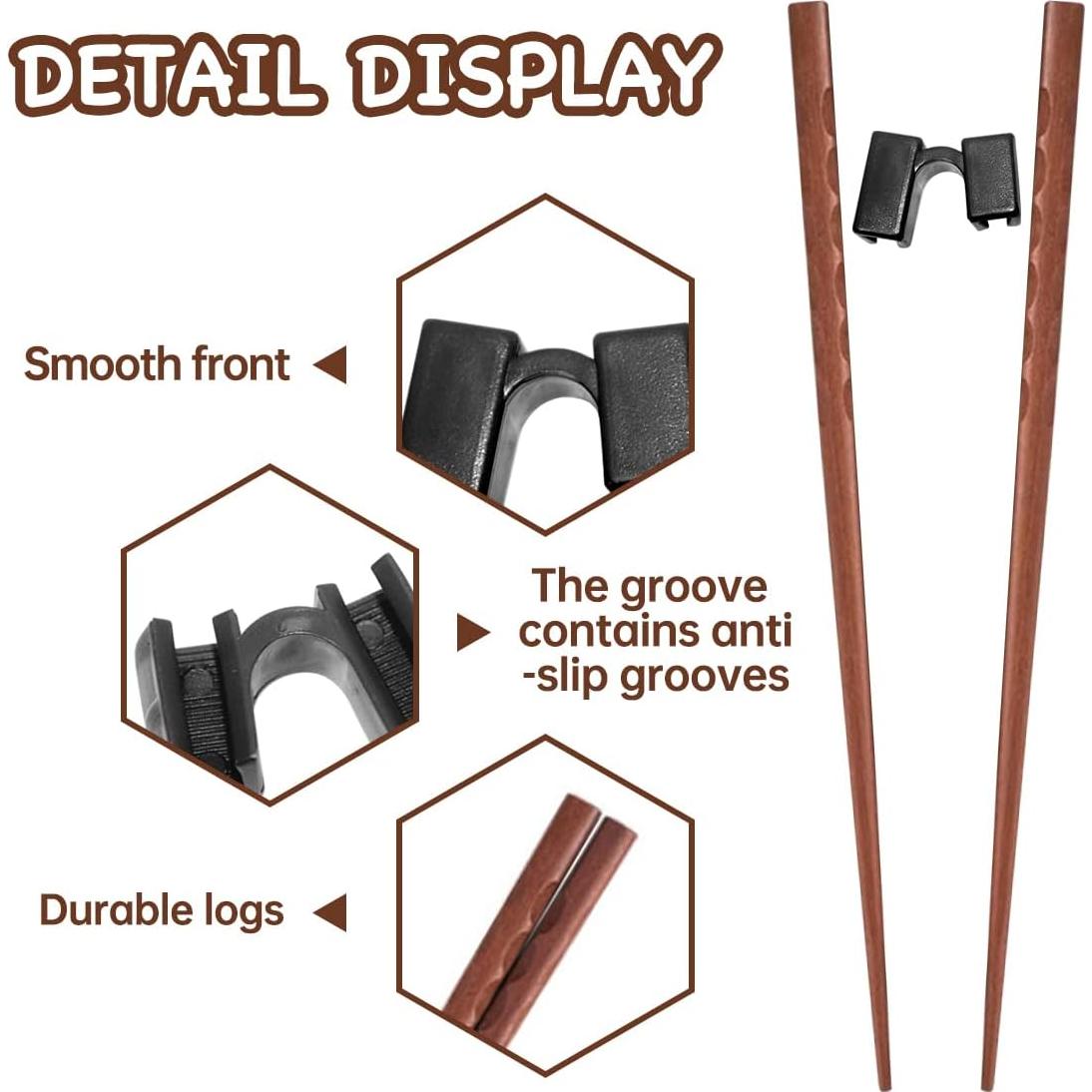 5 Pares de Palillos Reutilizables de Entrenamiento Tortuga Rosa