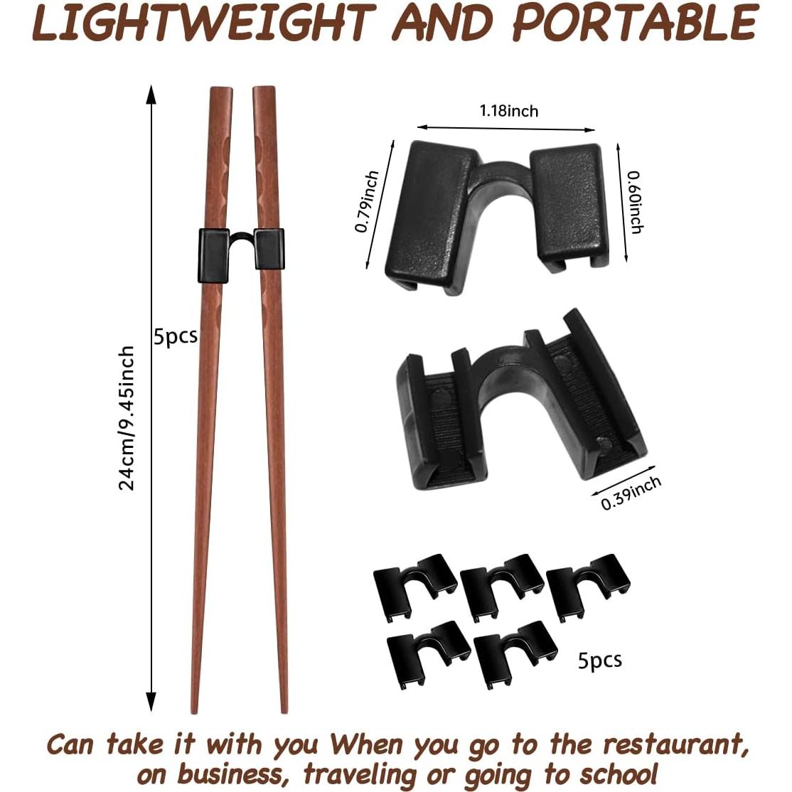 5 Pares de Palillos Reutilizables de Entrenamiento Tortuga Rosa