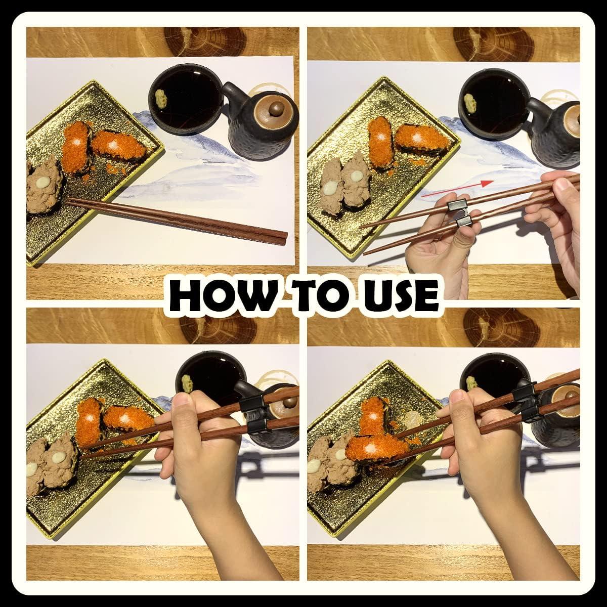 5 Pares de Palillos Reutilizables de Entrenamiento Tortuga Rosa