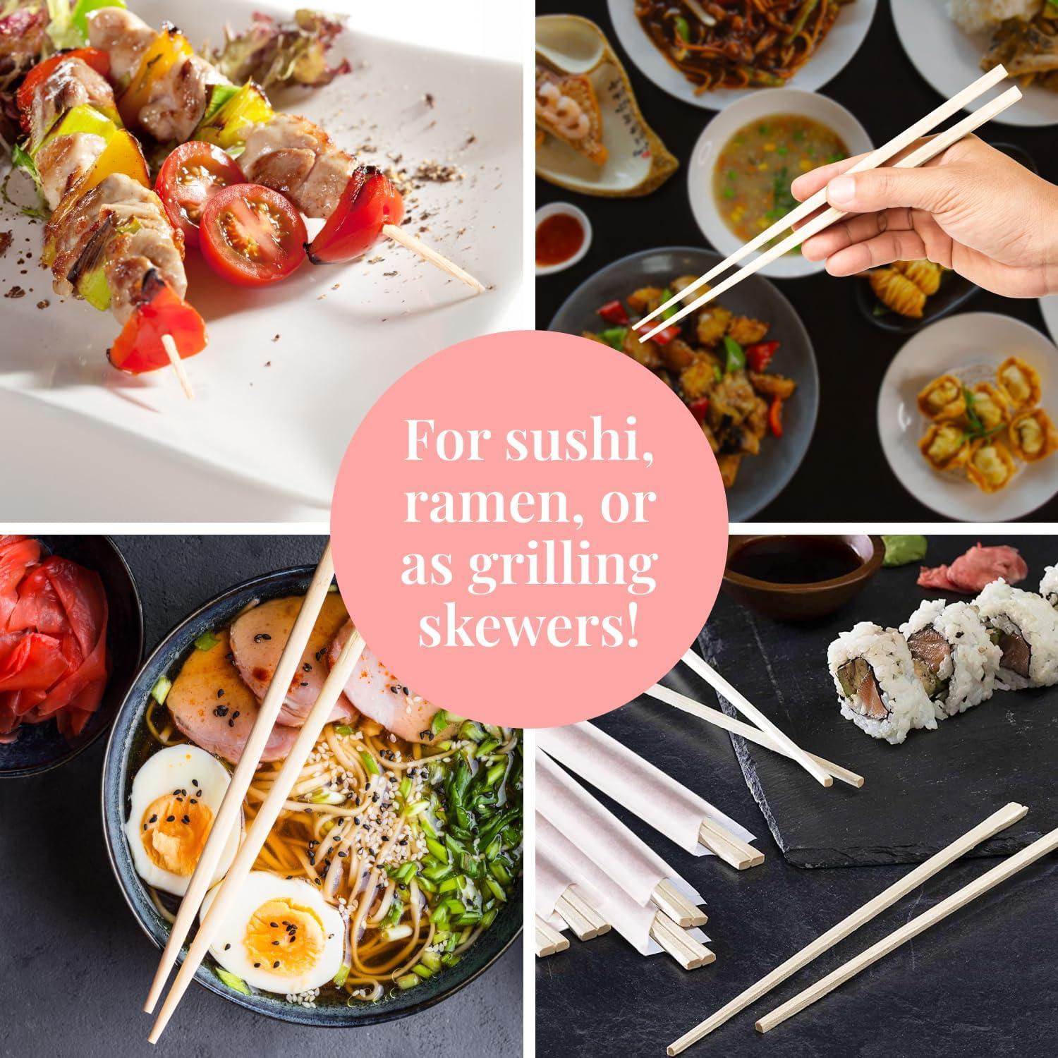 Palillos de Madera Desechables Prestee 20,32 cm - 50 Pares