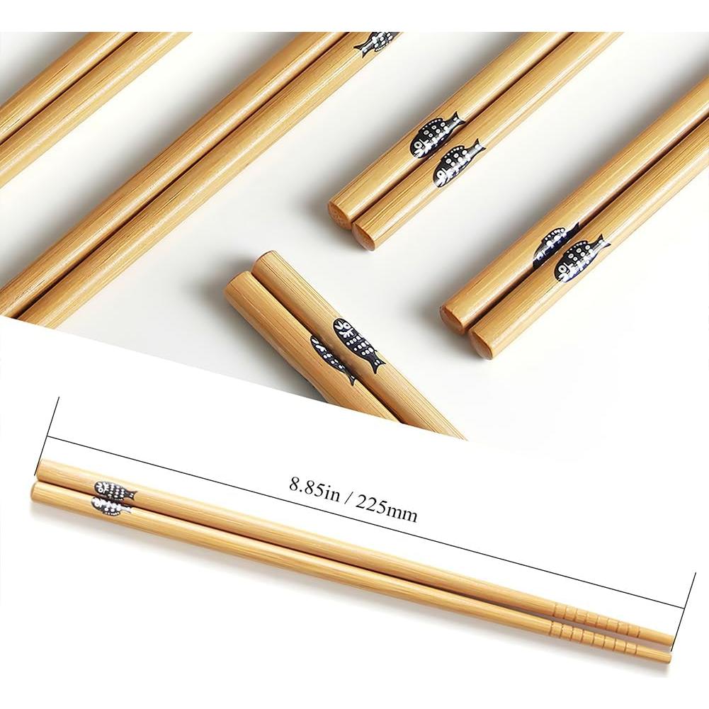 Juego de 5 pares de palillos de bambú AOOSY 22.5 cm