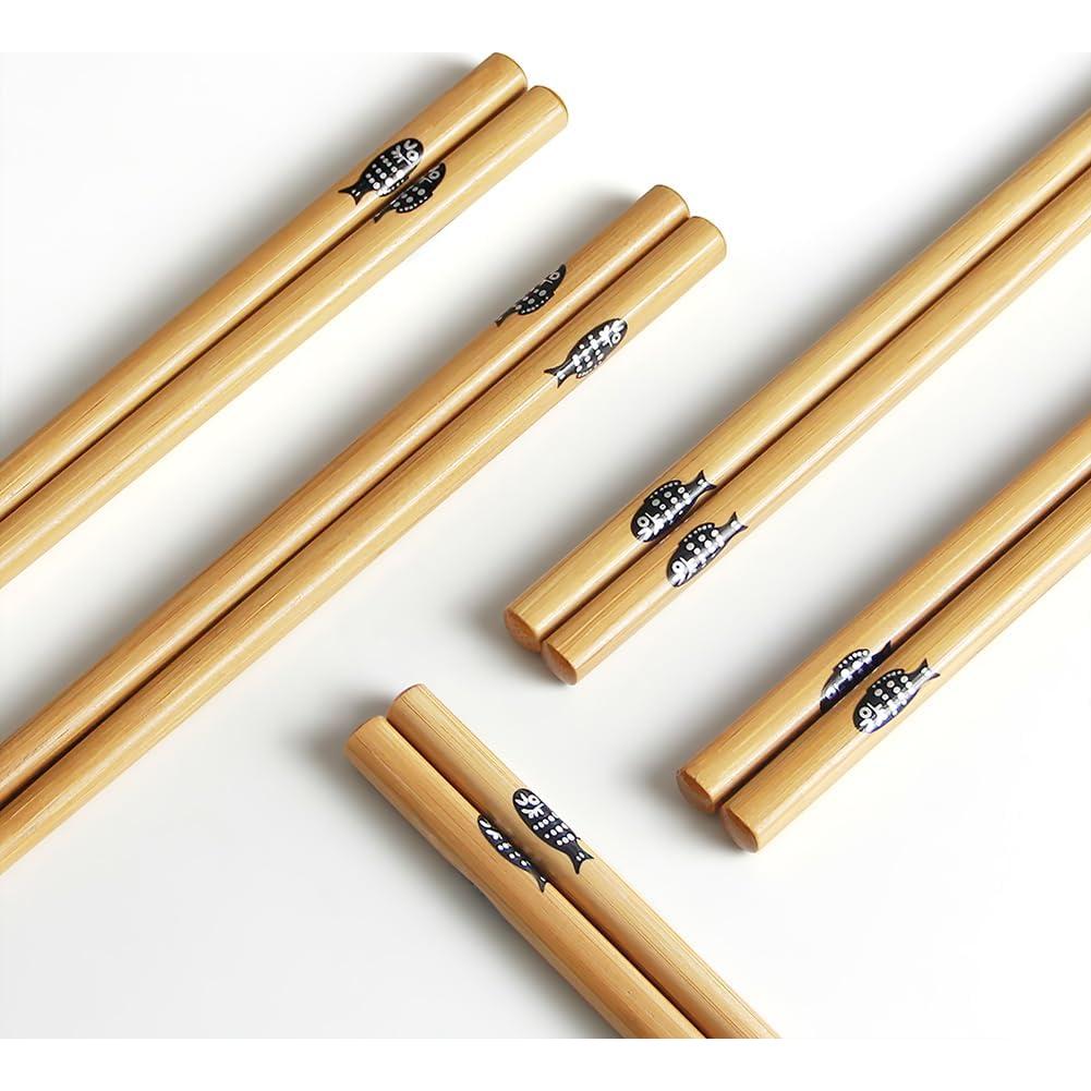 Juego de 5 pares de palillos de bambú AOOSY 22.5 cm