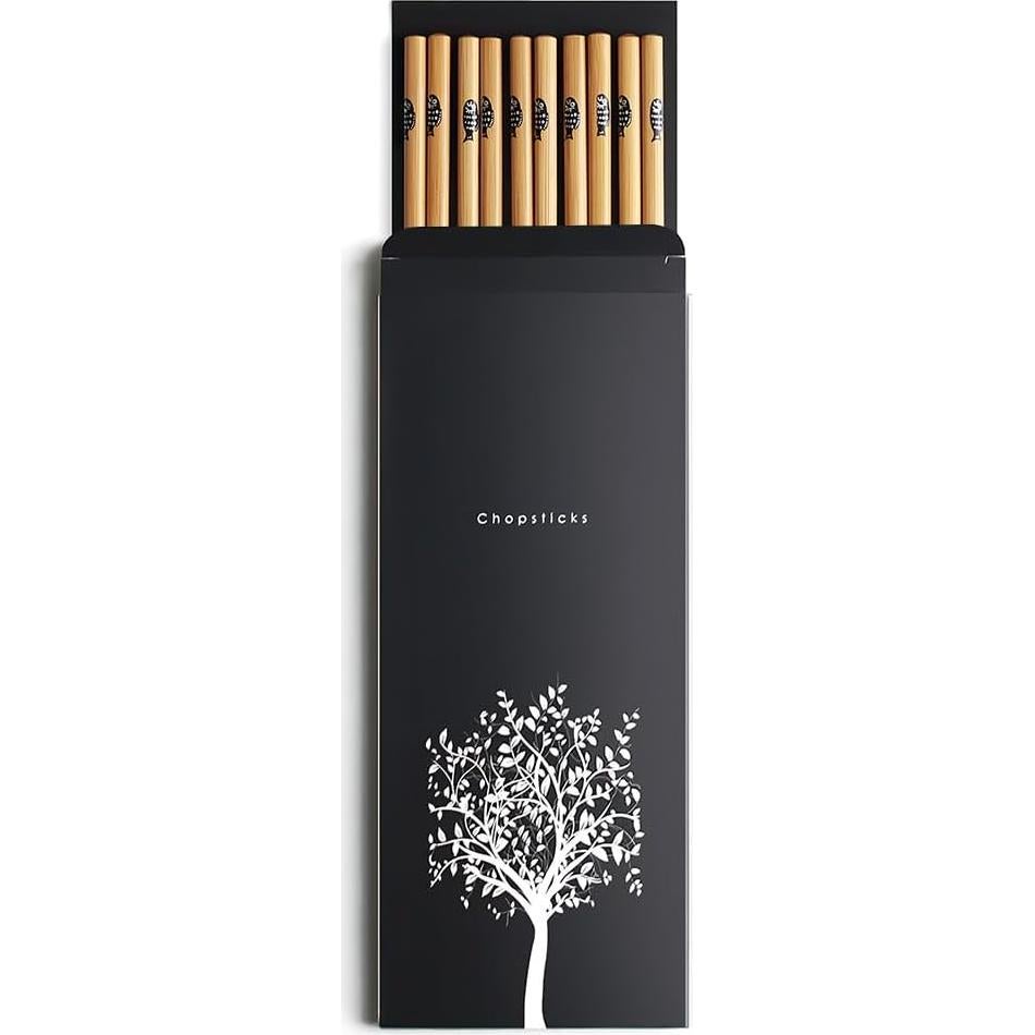 Juego de 5 pares de palillos de bambú AOOSY 22.5 cm