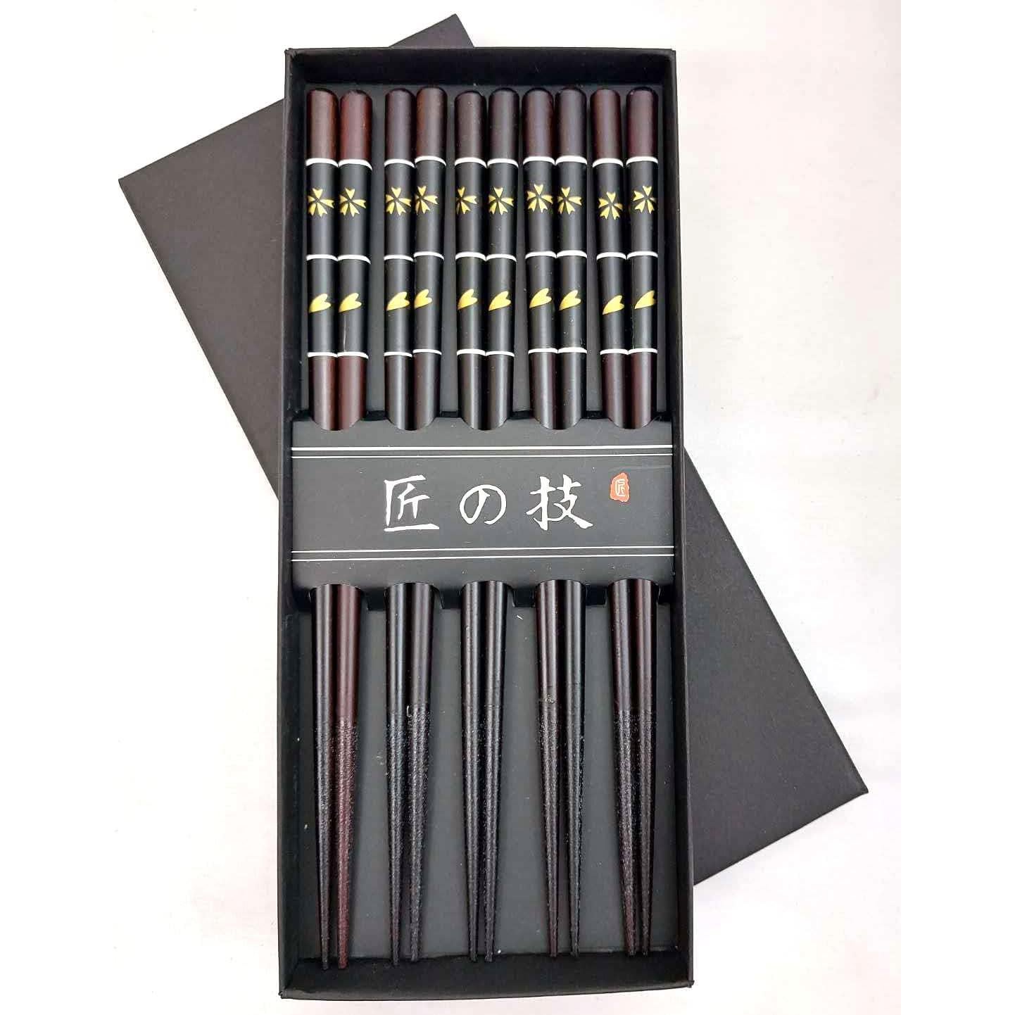 Palillos de Bambú Reutilizables JapanBargain 22.5 cm 5 Pares