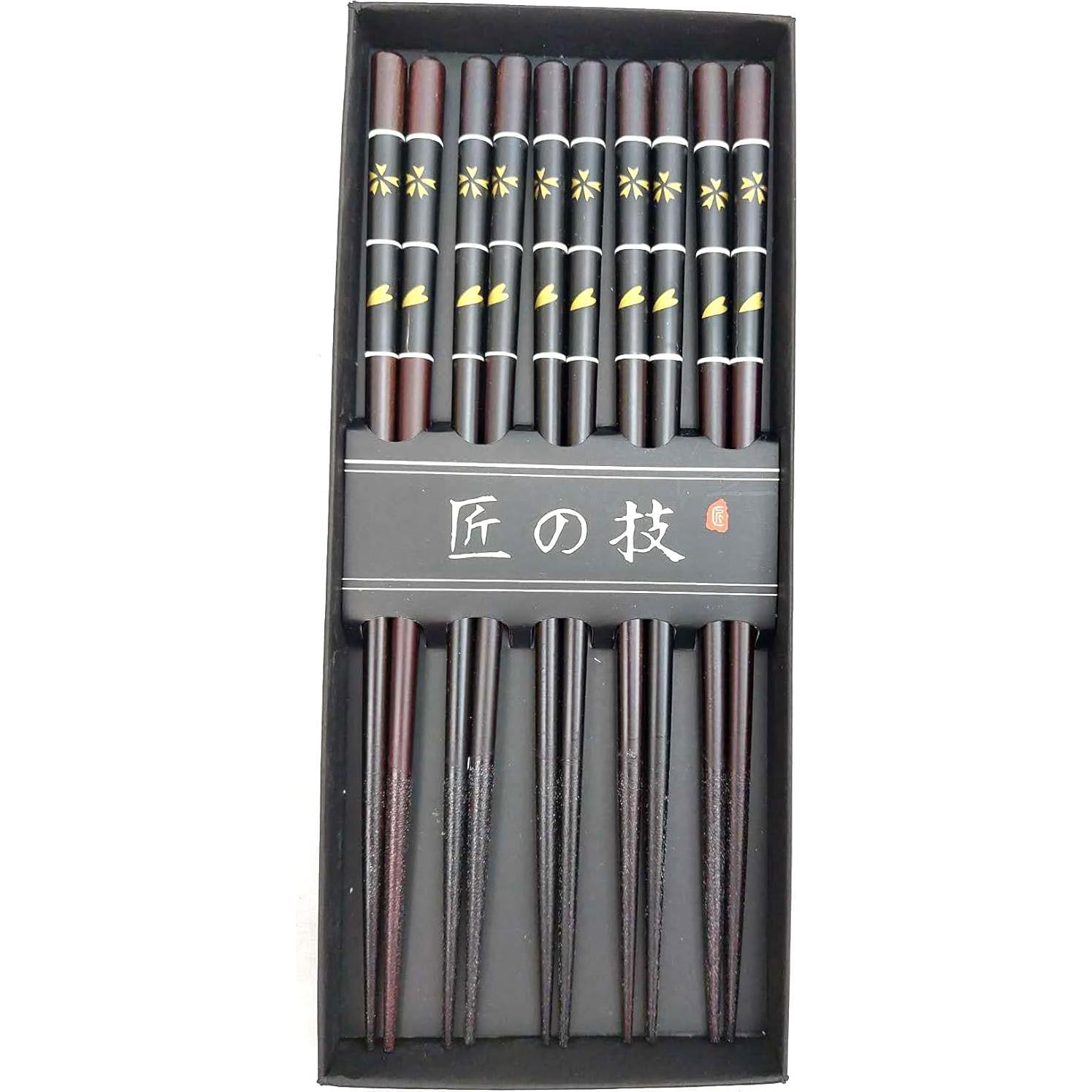 Palillos de Bambú Reutilizables JapanBargain 22.5 cm 5 Pares