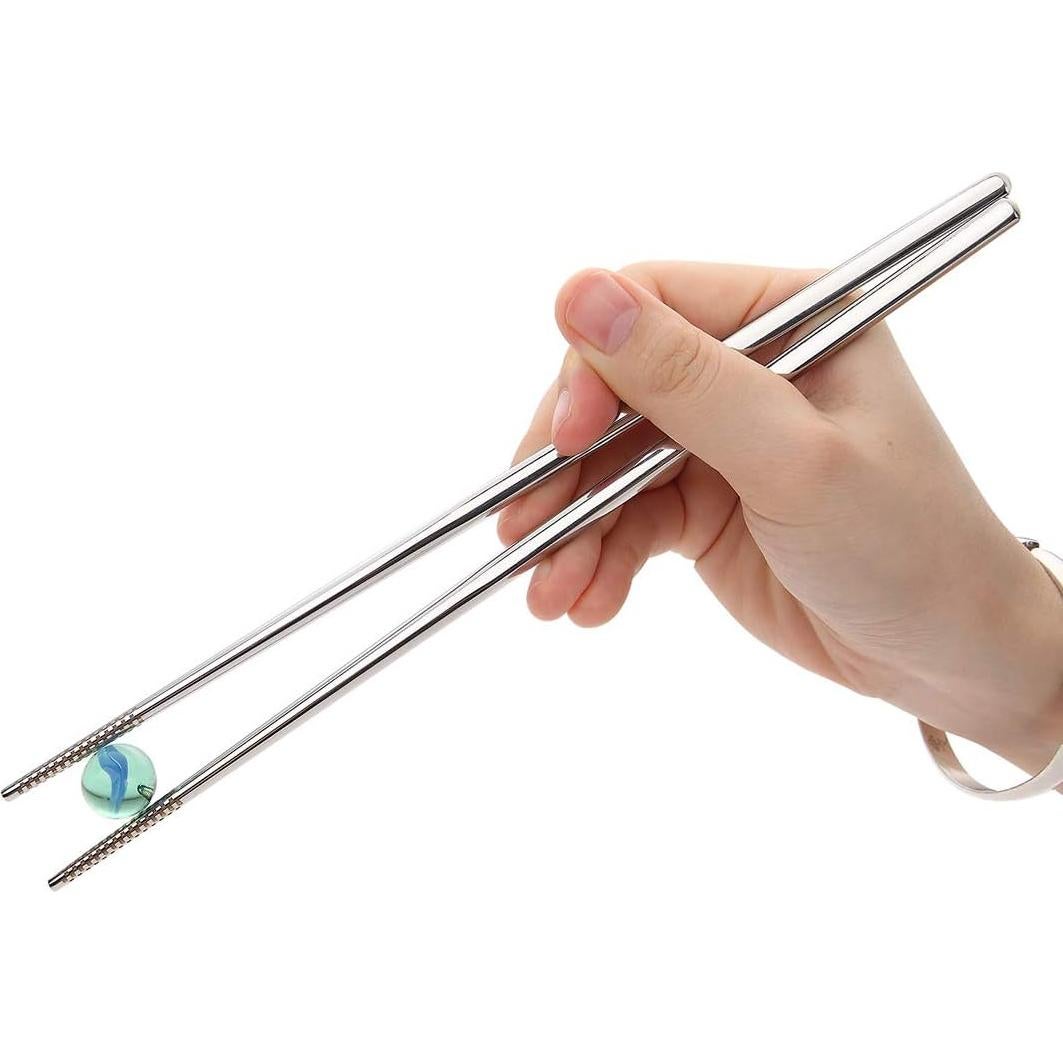 Palillos de Metal DEVICO 24 cm Acero Inoxidable Reutilizables