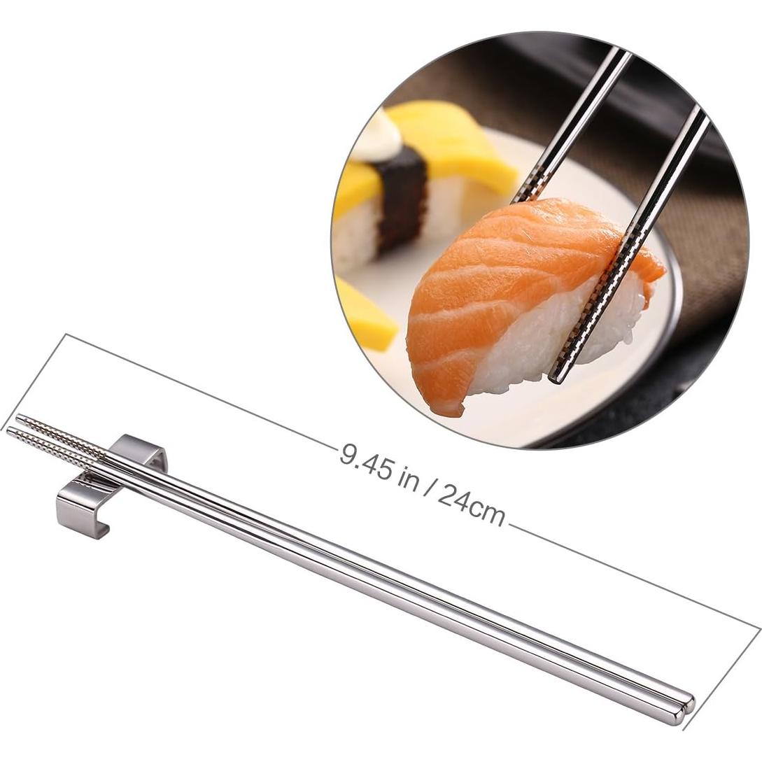 Palillos de Metal DEVICO 24 cm Acero Inoxidable Reutilizables