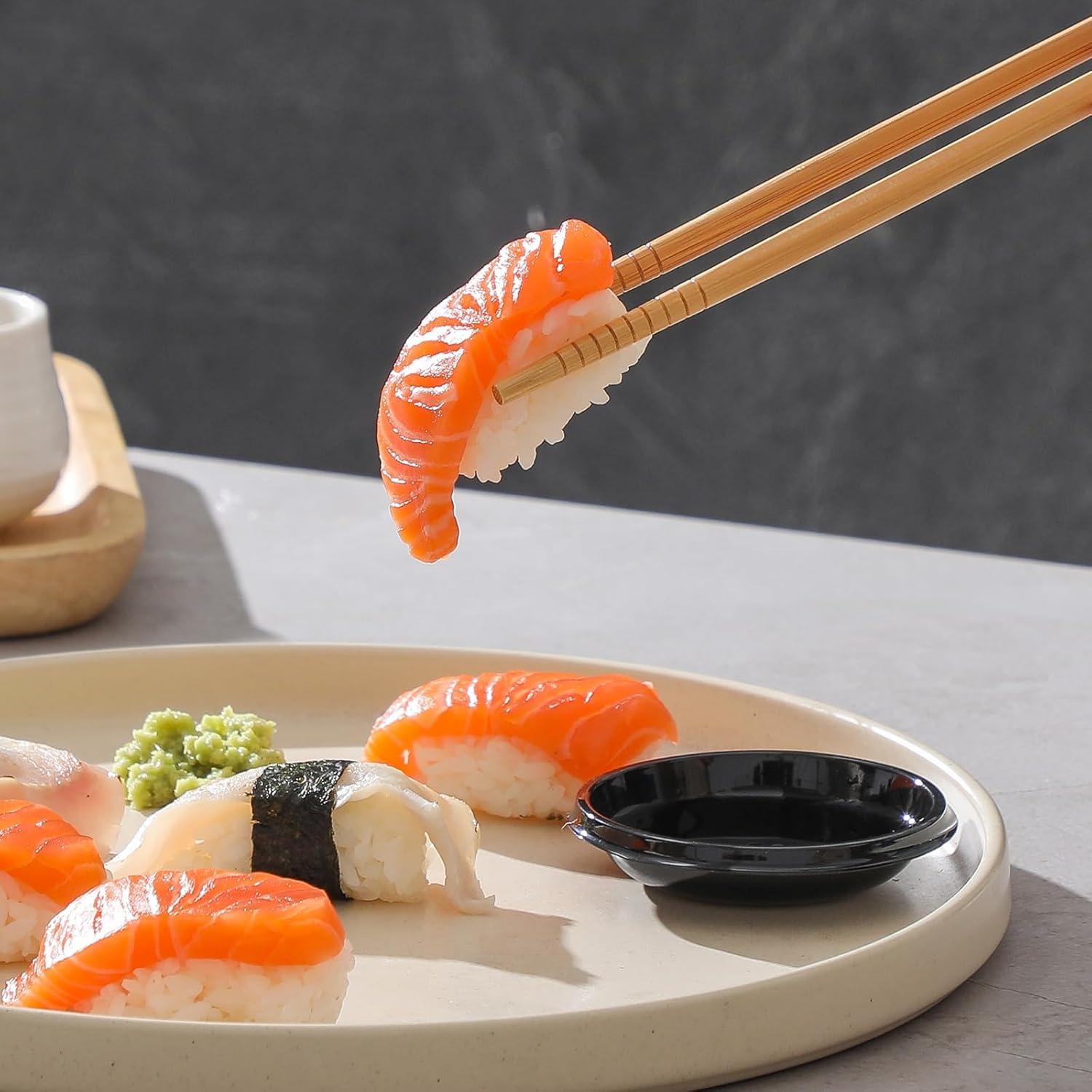 Hiware 10 Pares de Palillos de Bambú Reutilizables 22,35 cm