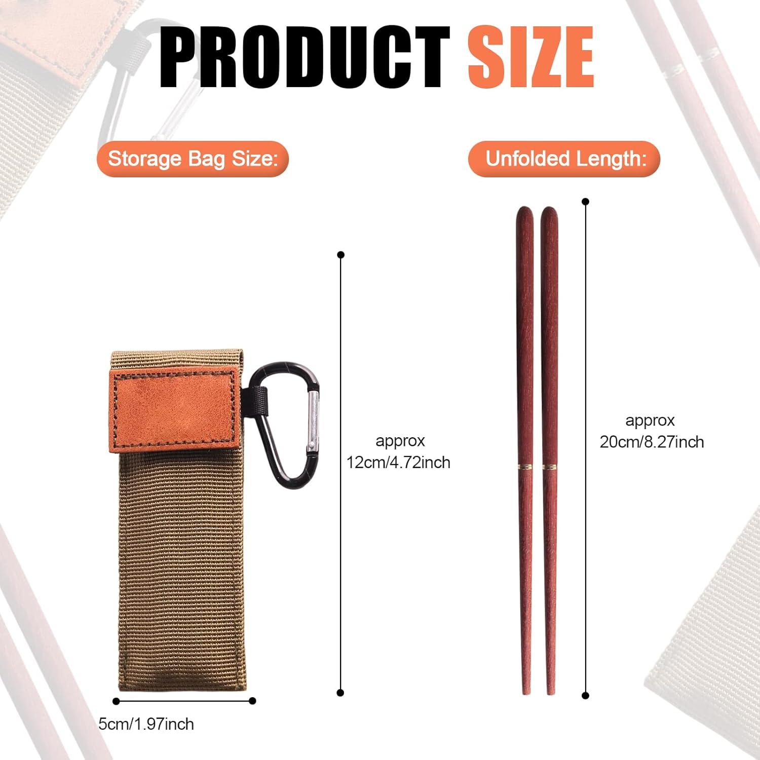 Juego de Palillos Plegables Menolana - Madera Rosa 21 cm