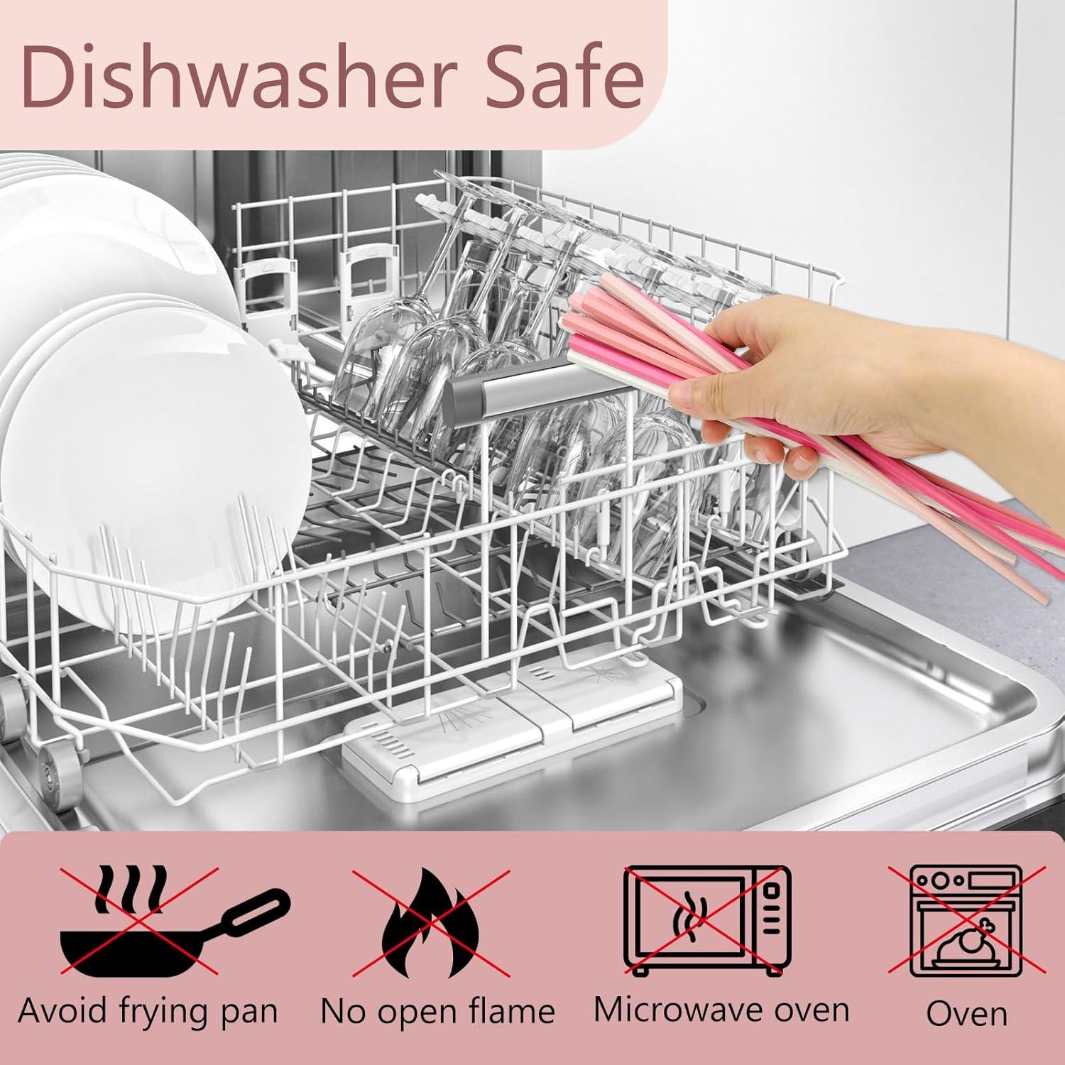 5 Pares de Palillos Reutilizables YOLCAR 23,37 cm Antideslizantes