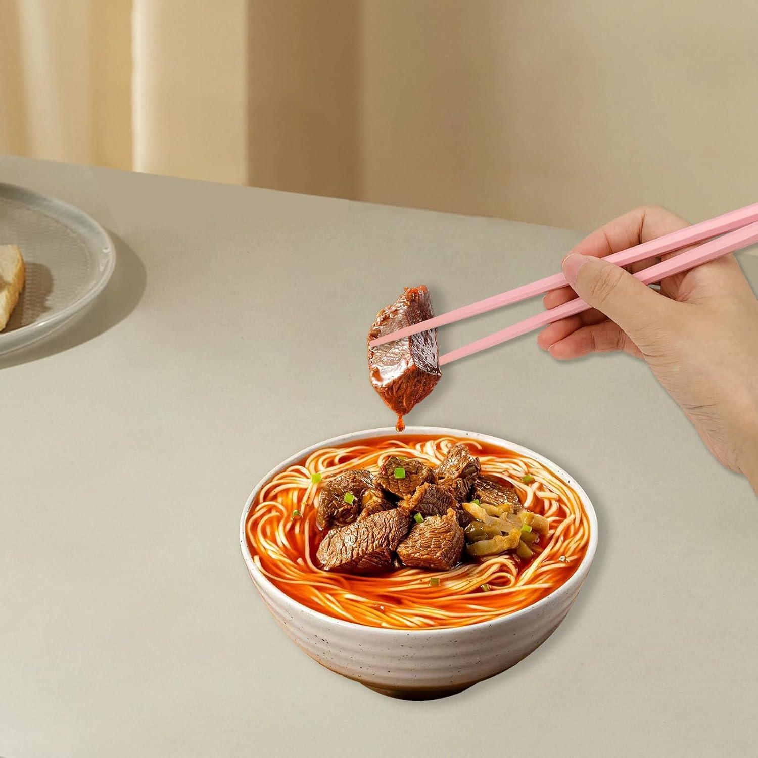 5 Pares de Palillos Reutilizables YOLCAR 23,37 cm Antideslizantes