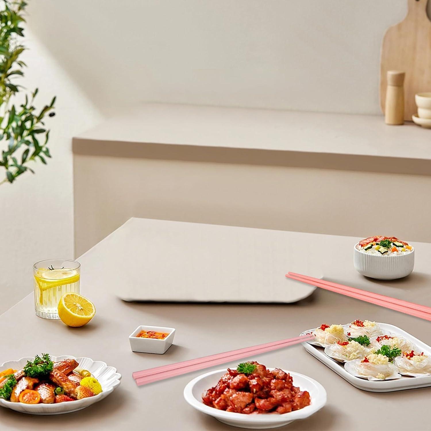 5 Pares de Palillos Reutilizables YOLCAR 23,37 cm Antideslizantes