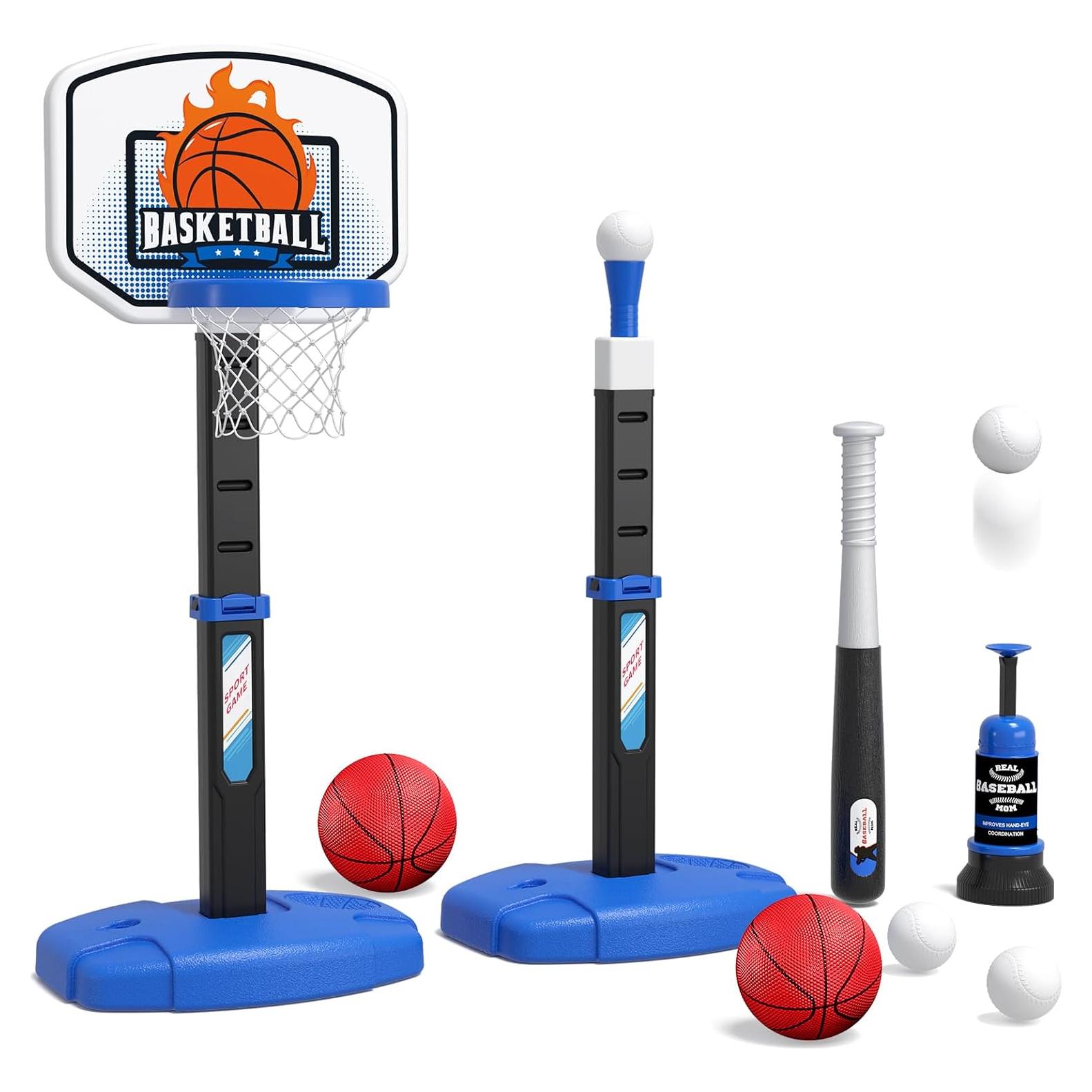 Juego 3 en 1 Baloncesto y T Ball Wee Wonders - Altura Ajustable