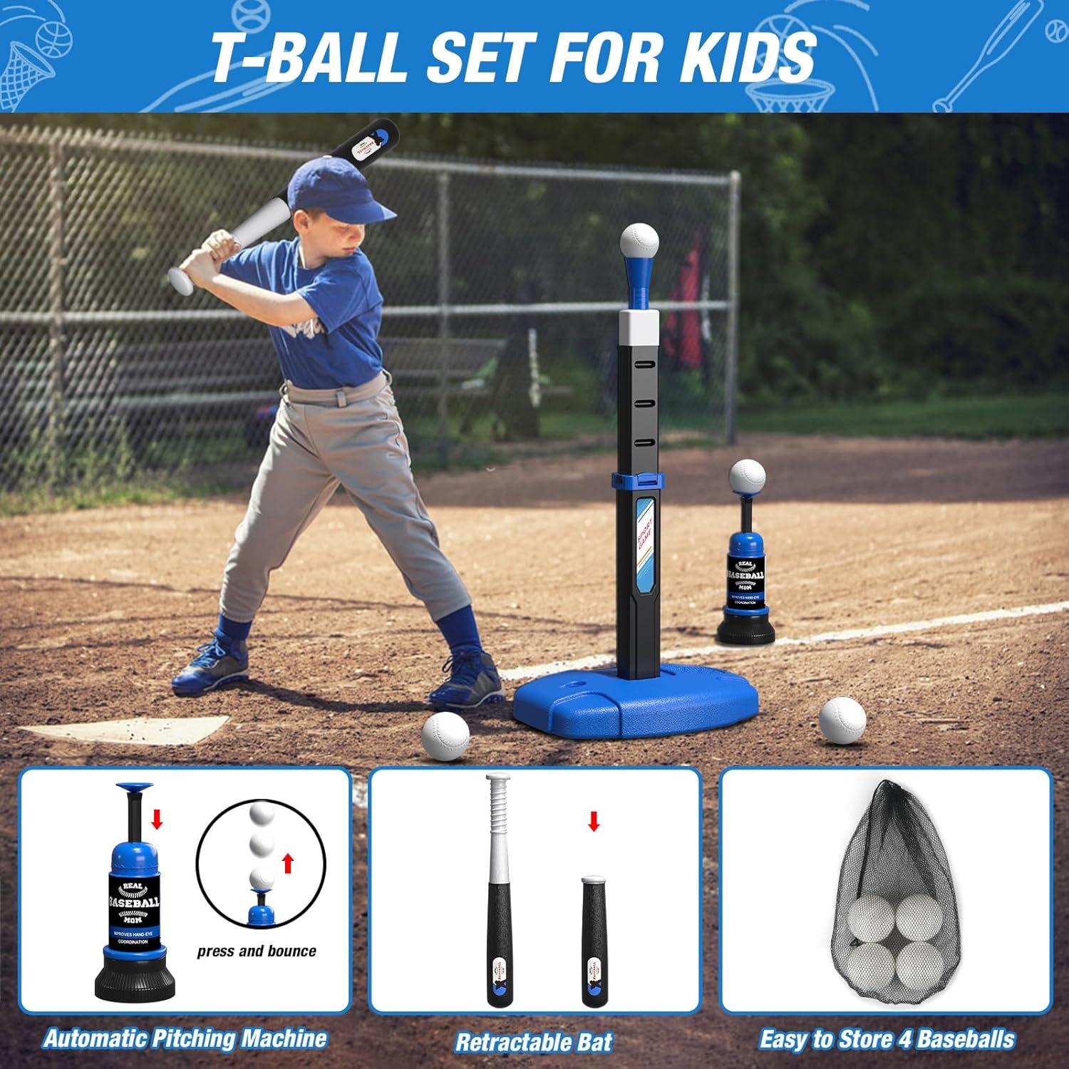 Juego 3 en 1 Baloncesto y T Ball Wee Wonders - Altura Ajustable