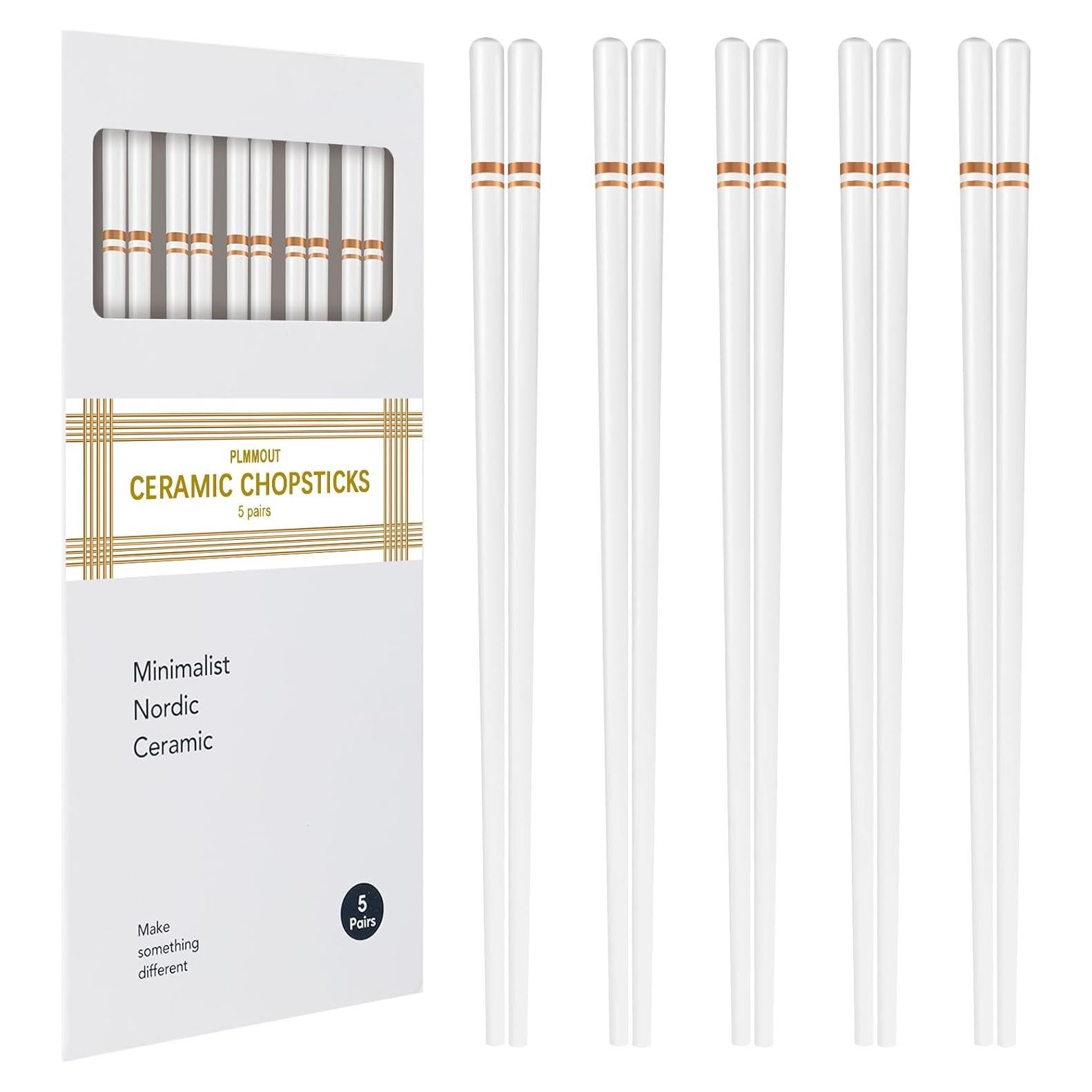 Palillos de Cerámica PLMMOUT 5 Pares 24.77 cm Dorados