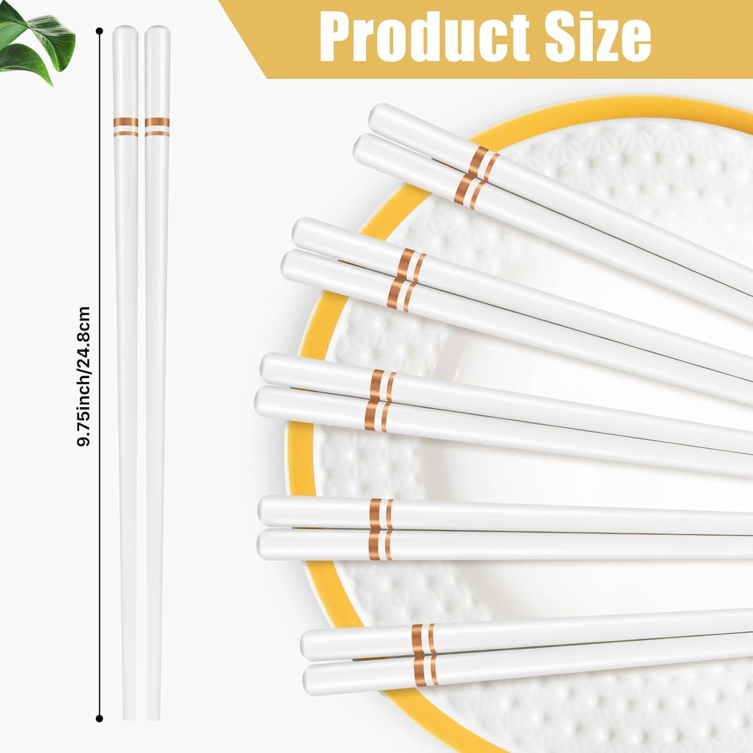 Palillos de Cerámica PLMMOUT 5 Pares 24.77 cm Dorados